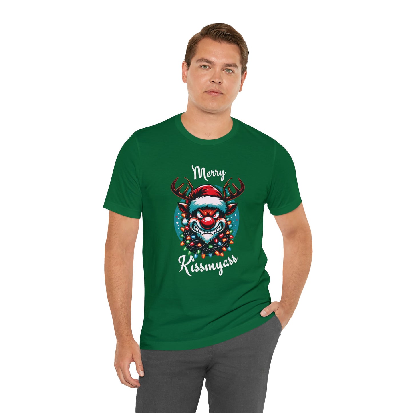 Merry Kissmyass Reindeer Tee