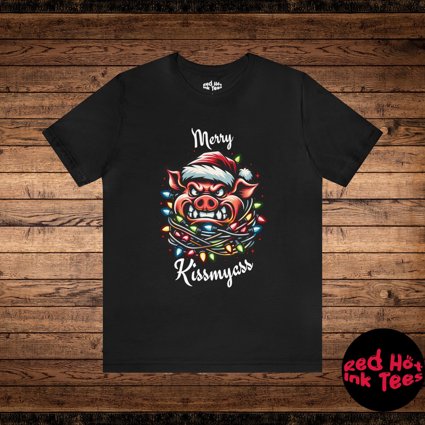 Merry Kissmyass Pig Tee