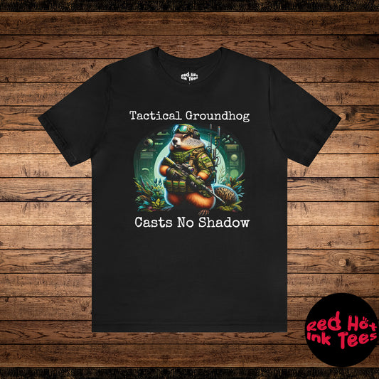 🌿🕶️ Tactical Groundhog Casts No Shadow Tee 🕶️🌿