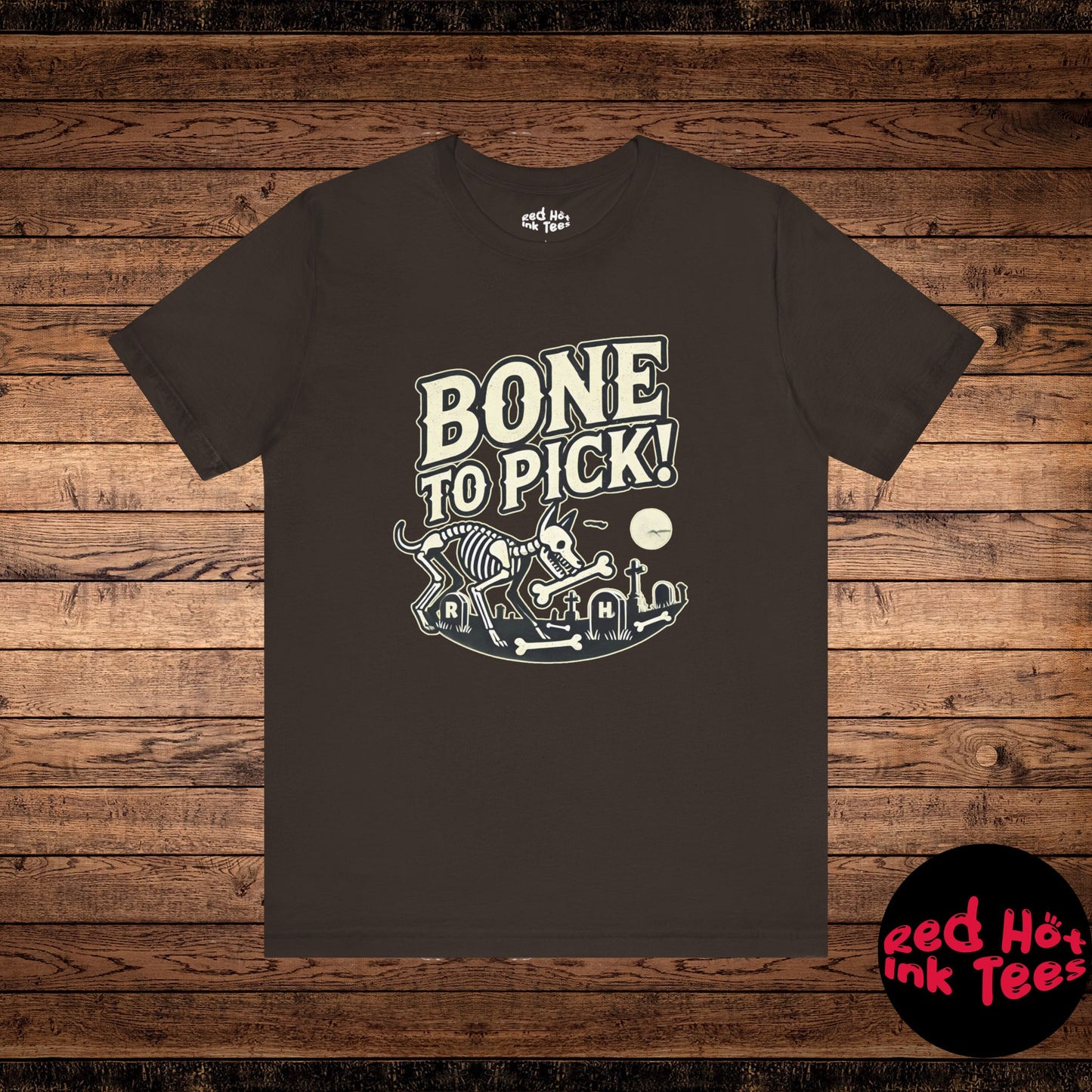 💀🐾 "Bone to Pick" Spooky Skeleton Dog Halloween T-Shirt 🎃🐶