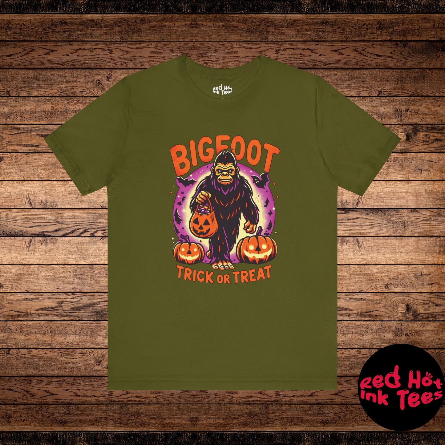 🦶🎃 "Bigfoot Trick or Treat" Fun Halloween T-Shirt 🍬🌙