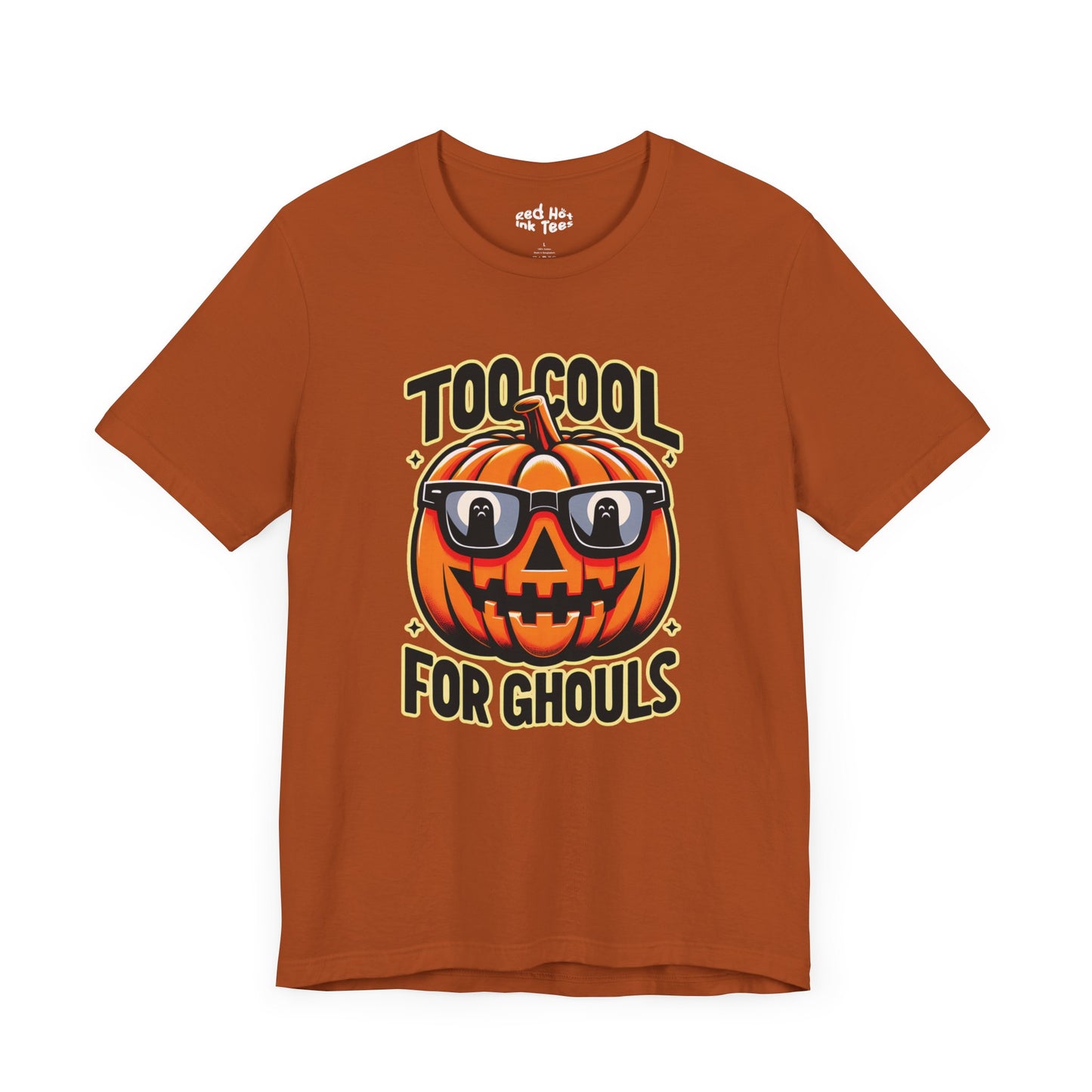 🎃🕶️ "Too Cool for Ghouls" Fun Halloween Pumpkin T-Shirt 👻🎃