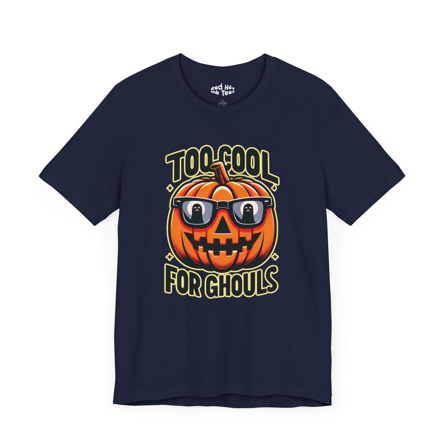 🎃🕶️ "Too Cool for Ghouls" Fun Halloween Pumpkin T-Shirt 👻🎃