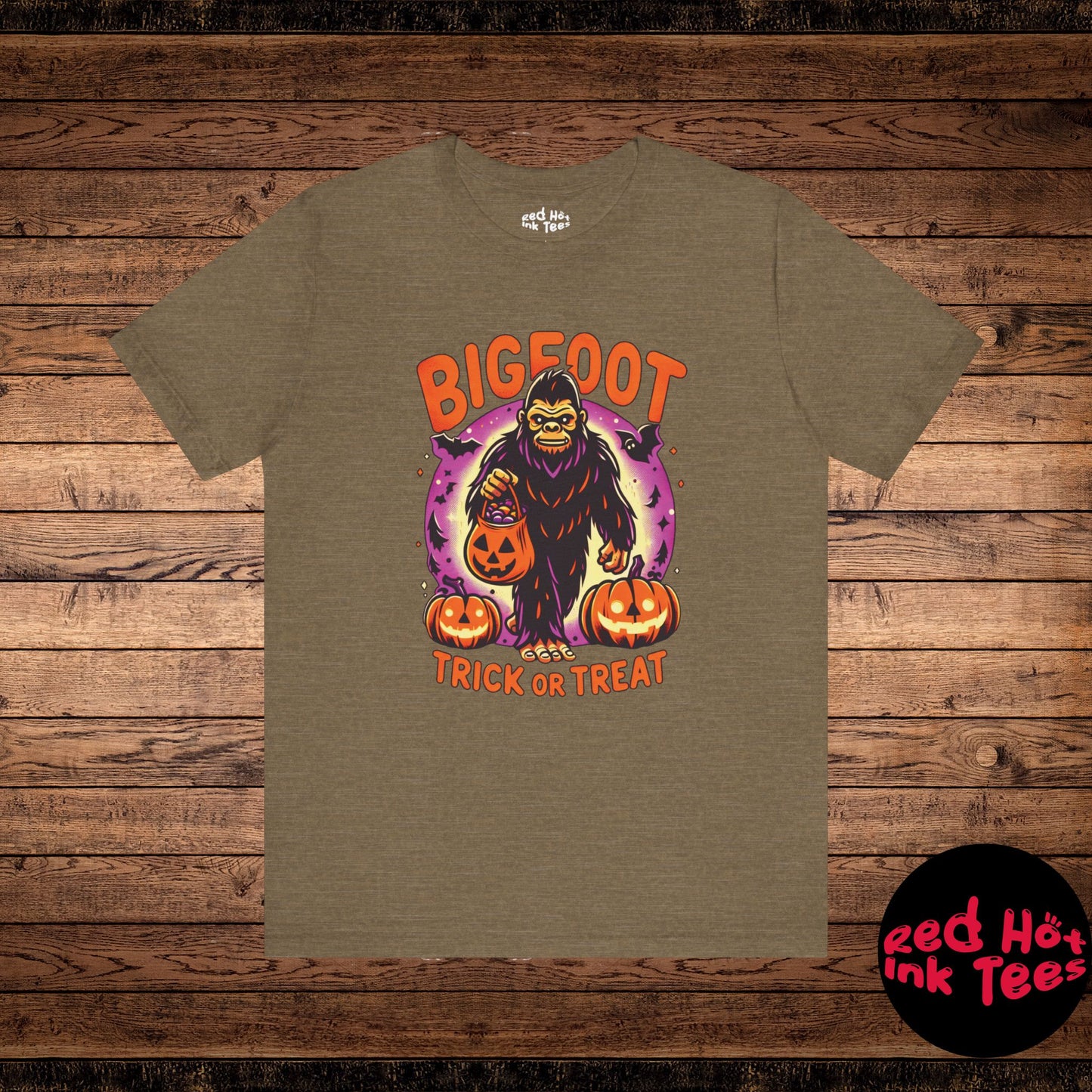 🦶🎃 "Bigfoot Trick or Treat" Fun Halloween T-Shirt 🍬🌙