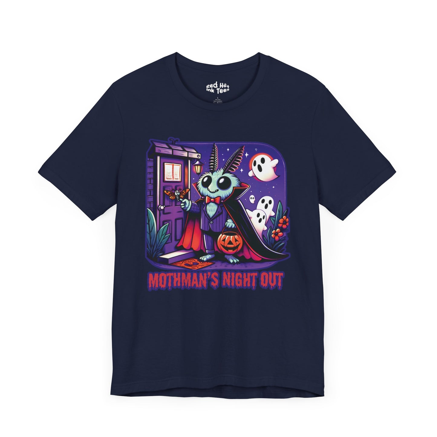 🦋🎃 "Mothman's Night Out" Cute Halloween T-Shirt 👻🦇