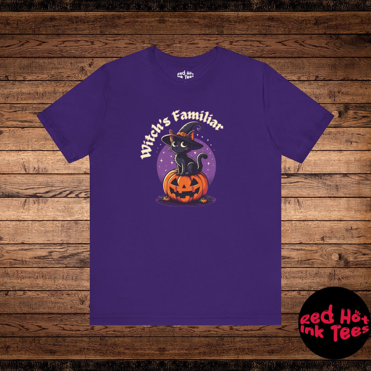 🐾🎃 "Witch's Familiar" Cute Black Cat and Pumpkin Halloween T-Shirt 🧙‍♀️🐱