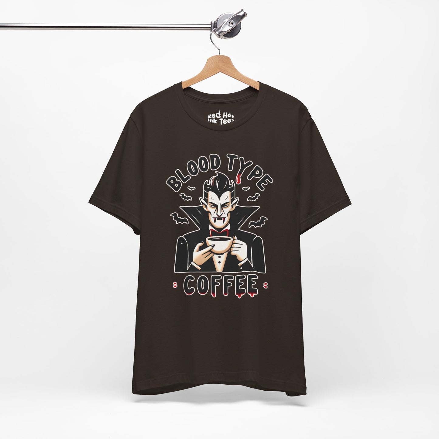 🧛‍♂️☕ "Blood Type: Coffee" Funny Vampire T-Shirt for Coffee Lovers 🩸