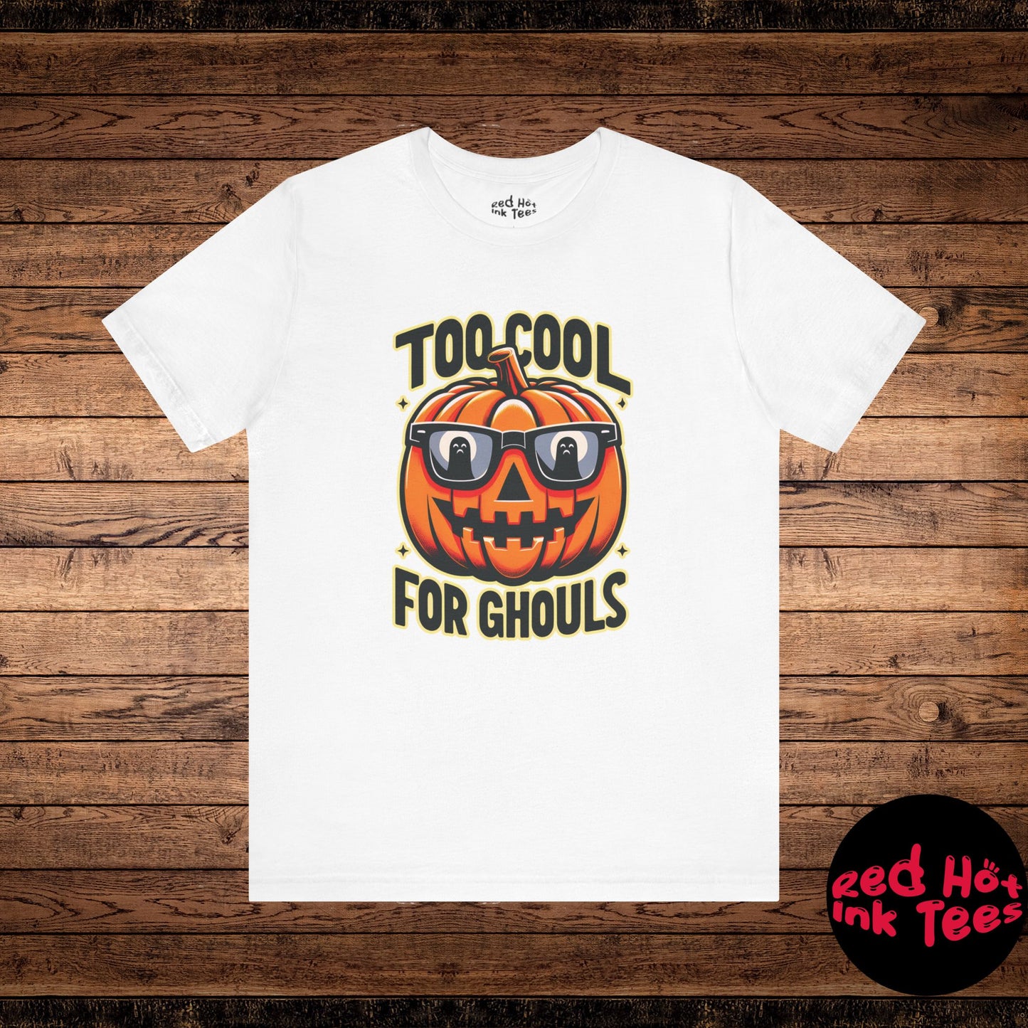 🎃🕶️ "Too Cool for Ghouls" Fun Halloween Pumpkin T-Shirt 👻🎃