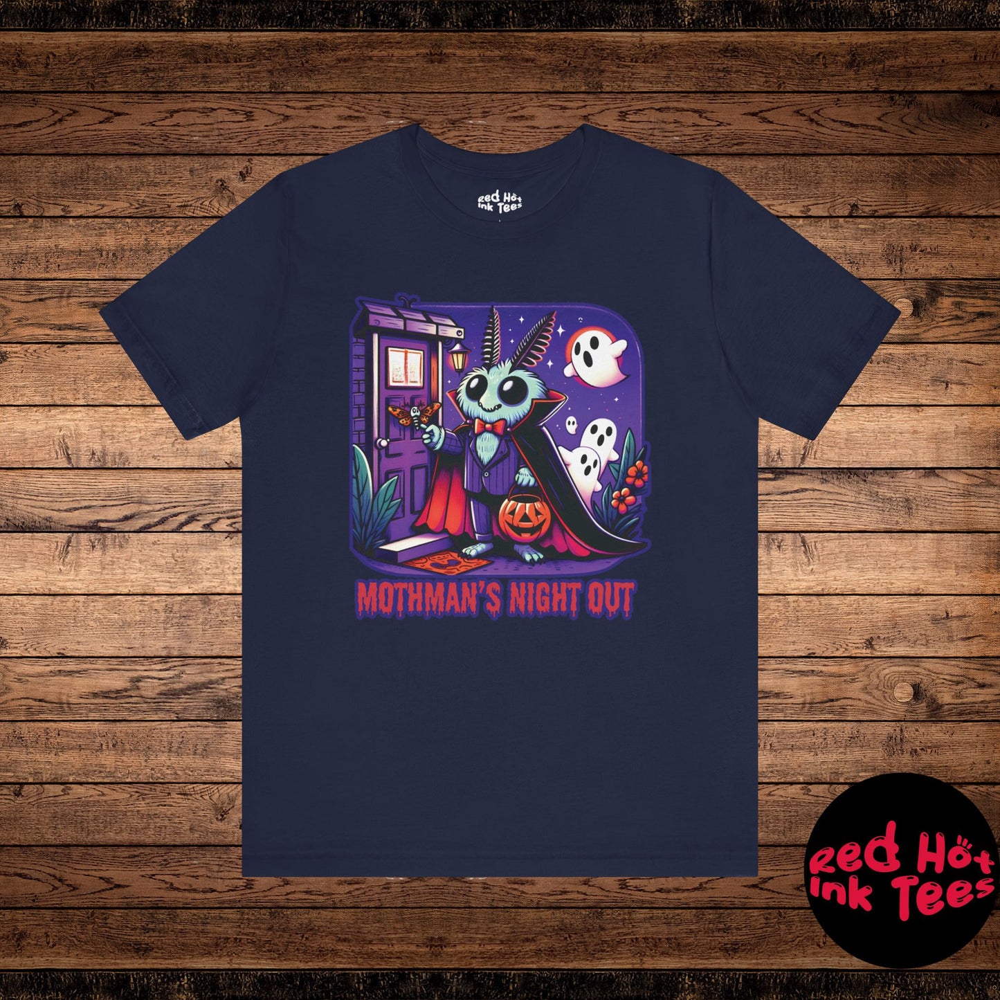 🦋🎃 "Mothman's Night Out" Cute Halloween T-Shirt 👻🦇