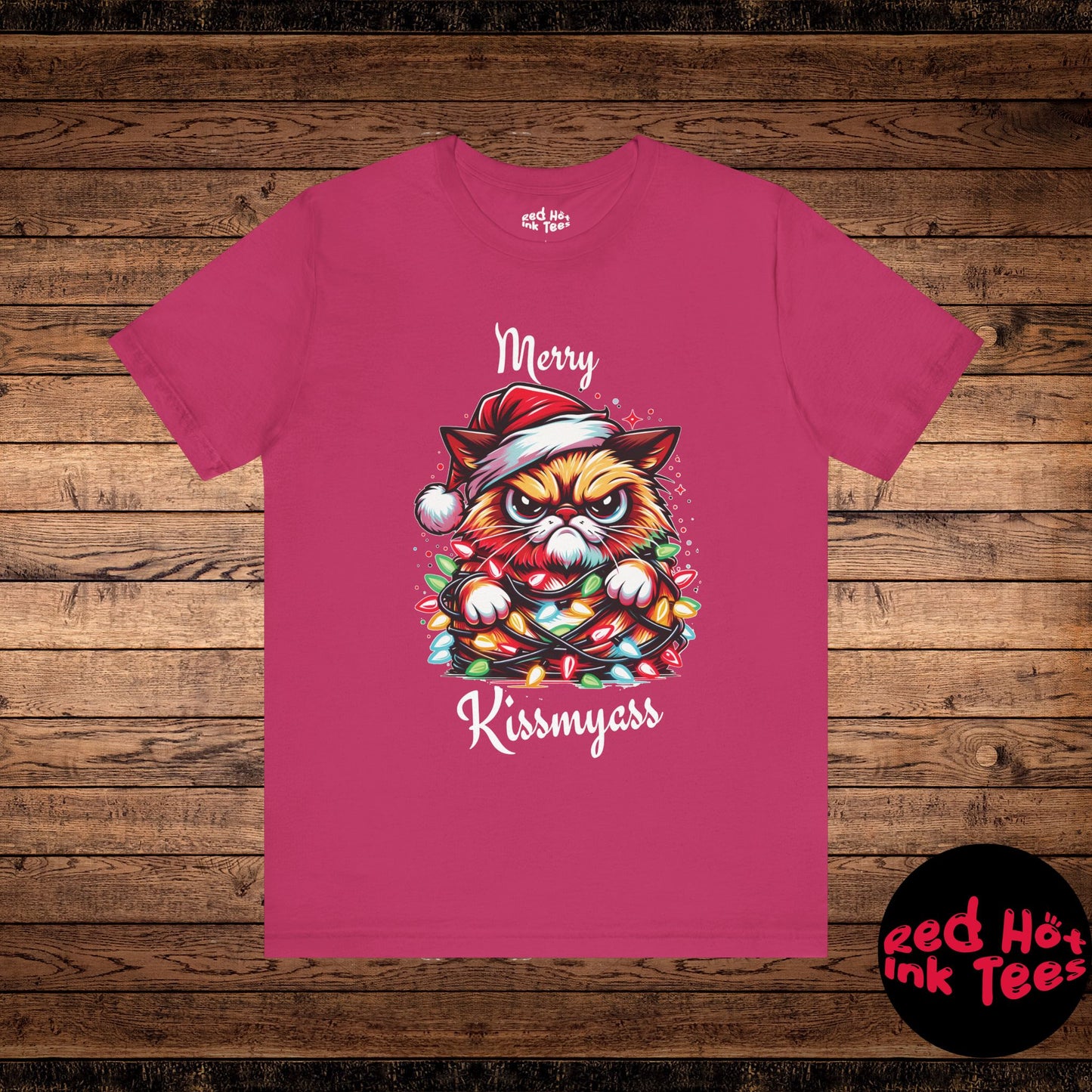 Merry Kissmyass Cat Tee