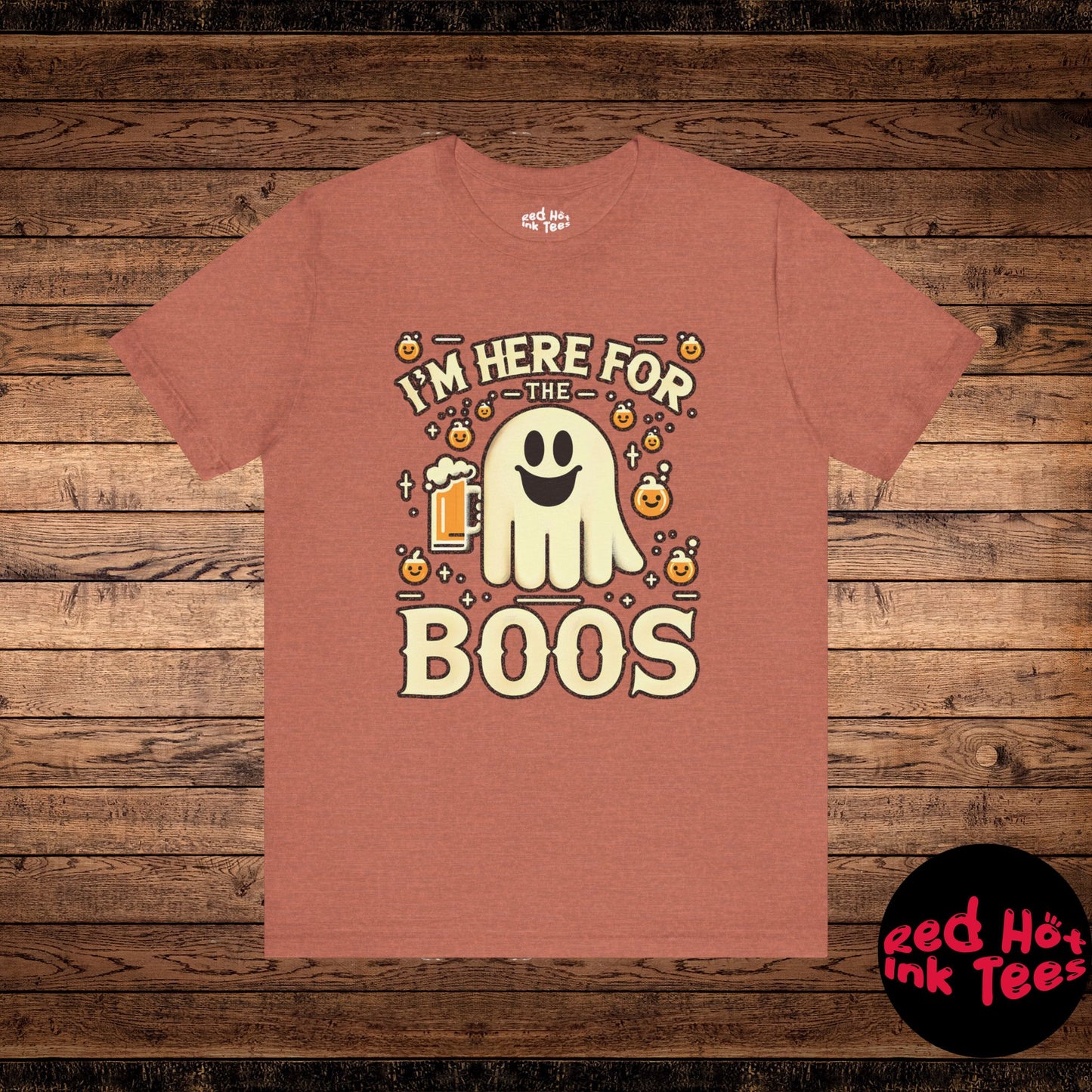 👻 "I'm Here for the Boos" Funny Halloween Ghost T-Shirt 🍻