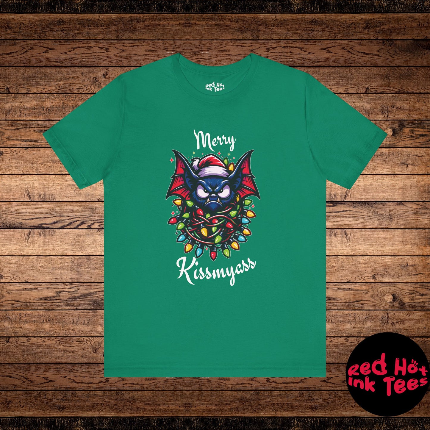 Merry Kissmyass Bat Tee