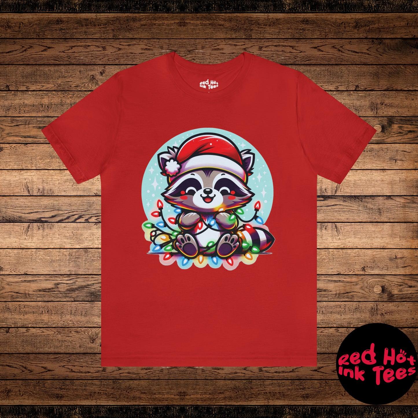 Raccoon Christmas Entanglement Tee