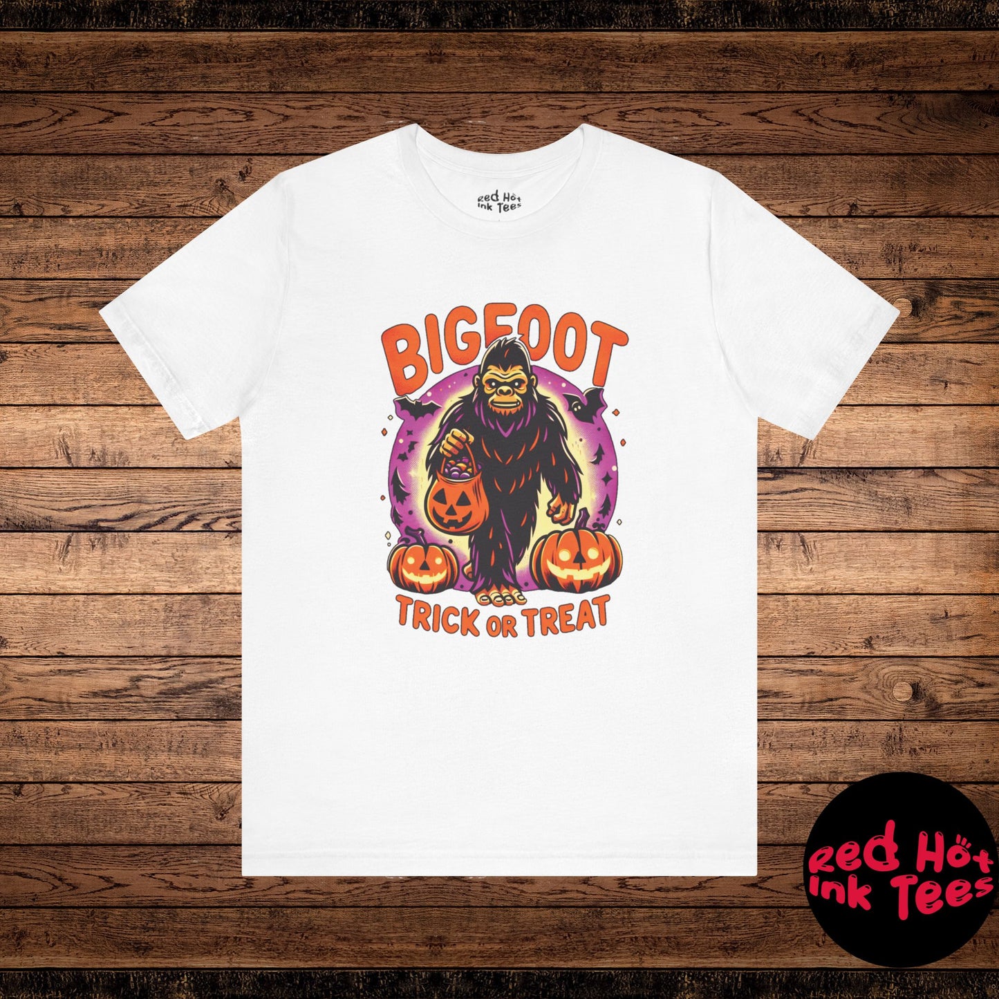 🦶🎃 "Bigfoot Trick or Treat" Fun Halloween T-Shirt 🍬🌙