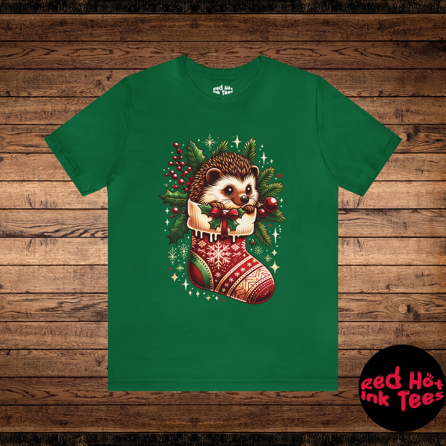 🦔 "Hedgehog Stocking Tee" 🎄