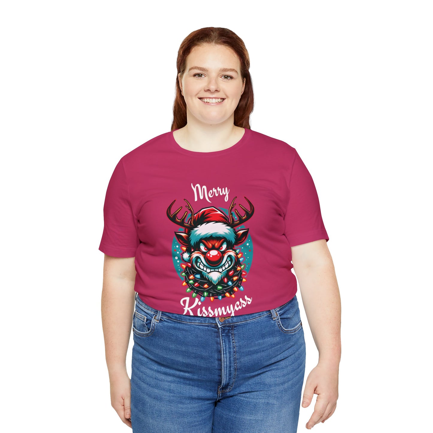 Merry Kissmyass Reindeer Tee