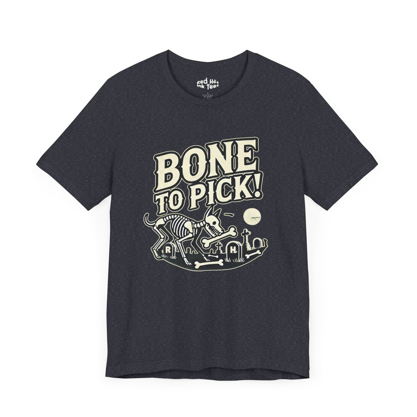 💀🐾 "Bone to Pick" Spooky Skeleton Dog Halloween T-Shirt 🎃🐶