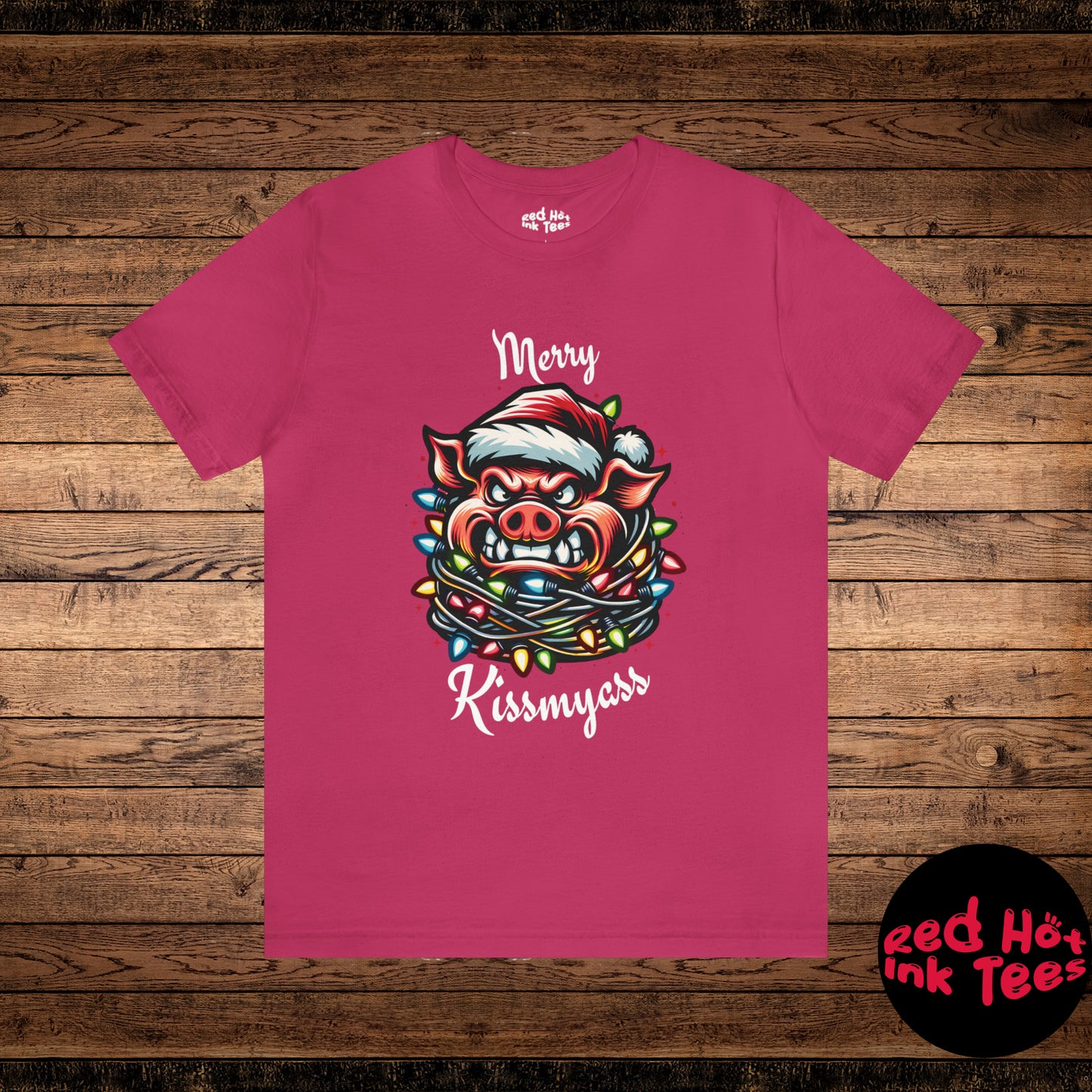 Merry Kissmyass Pig Tee