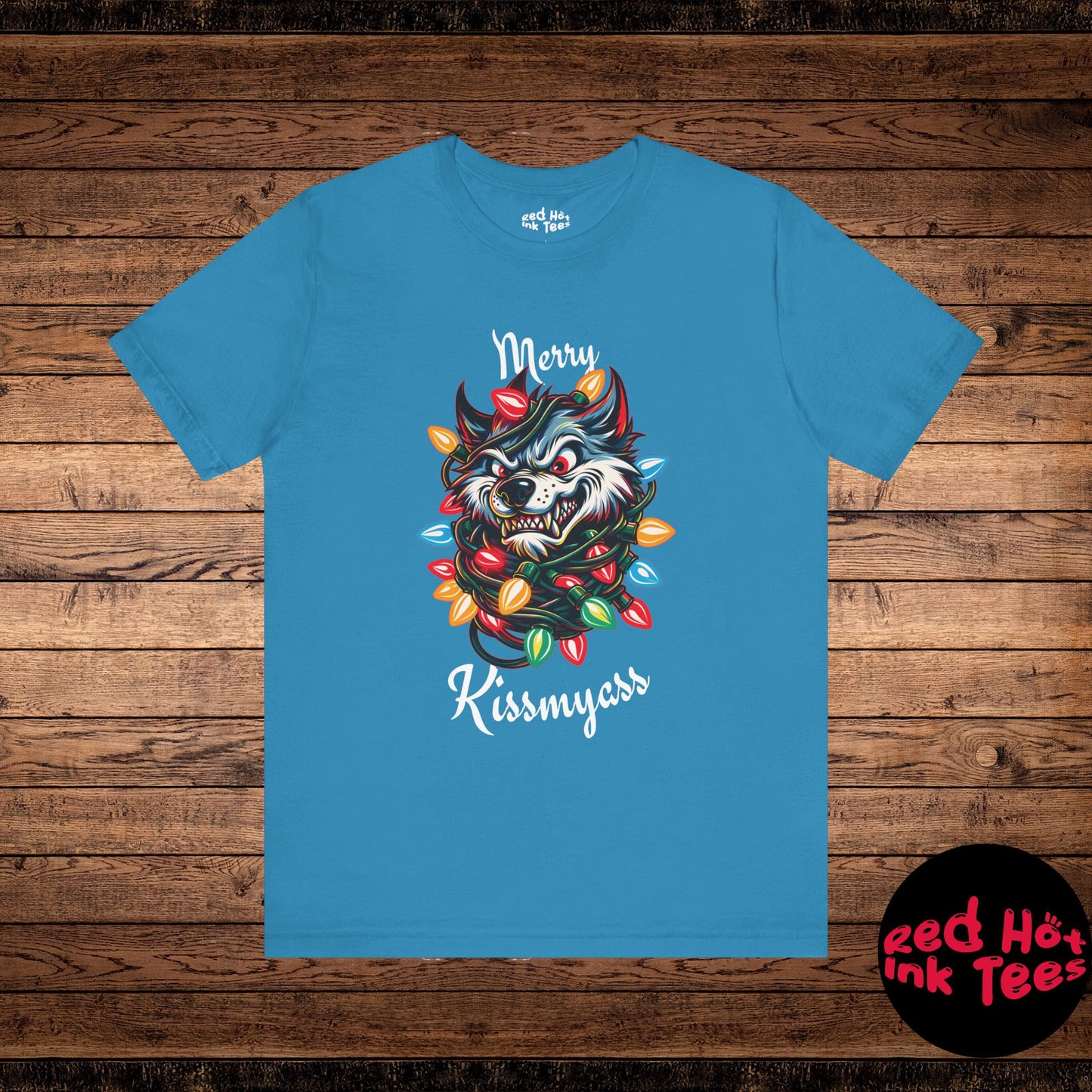 Merry Kissmyass Wolf Tee