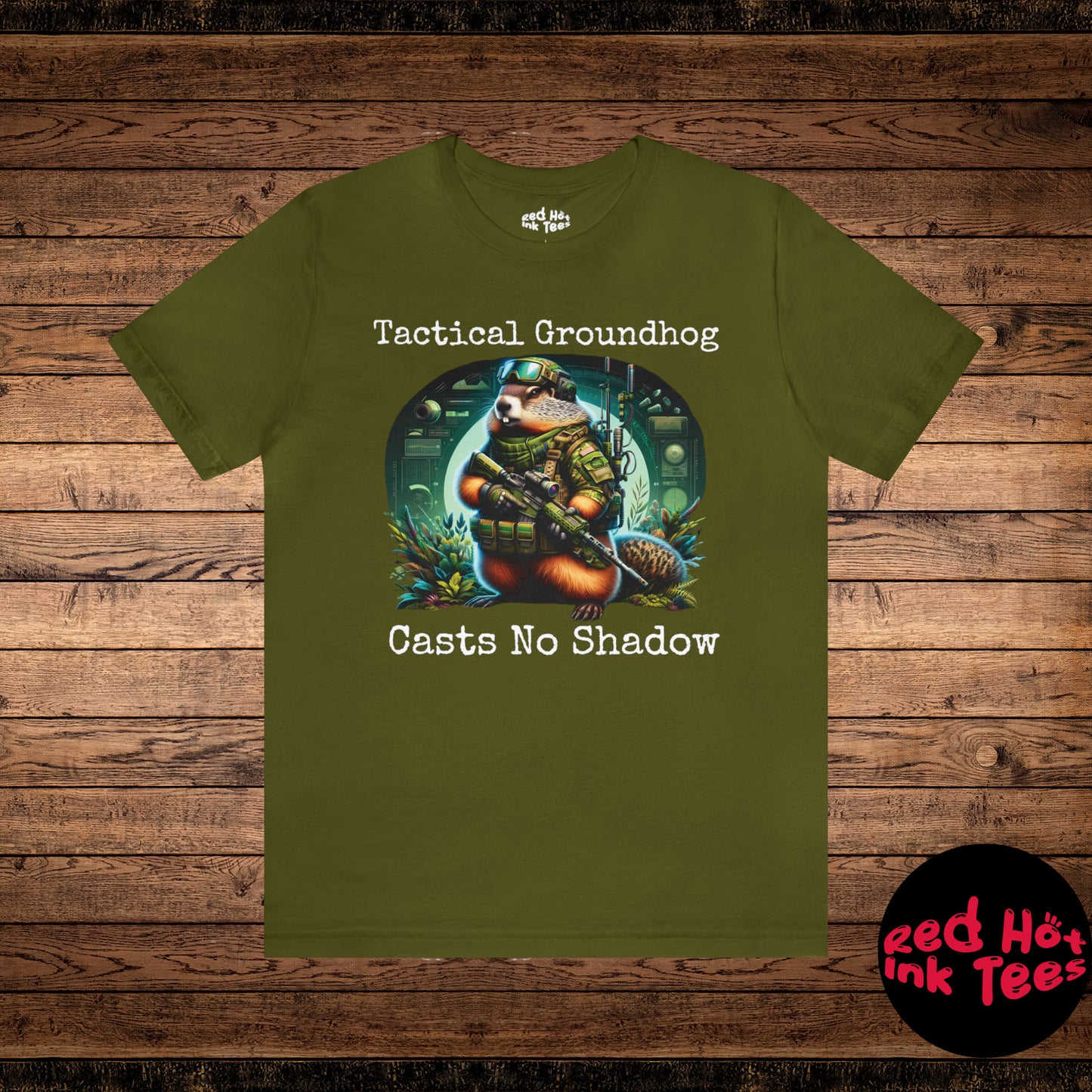 🌿🕶️ Tactical Groundhog Casts No Shadow Tee 🕶️🌿