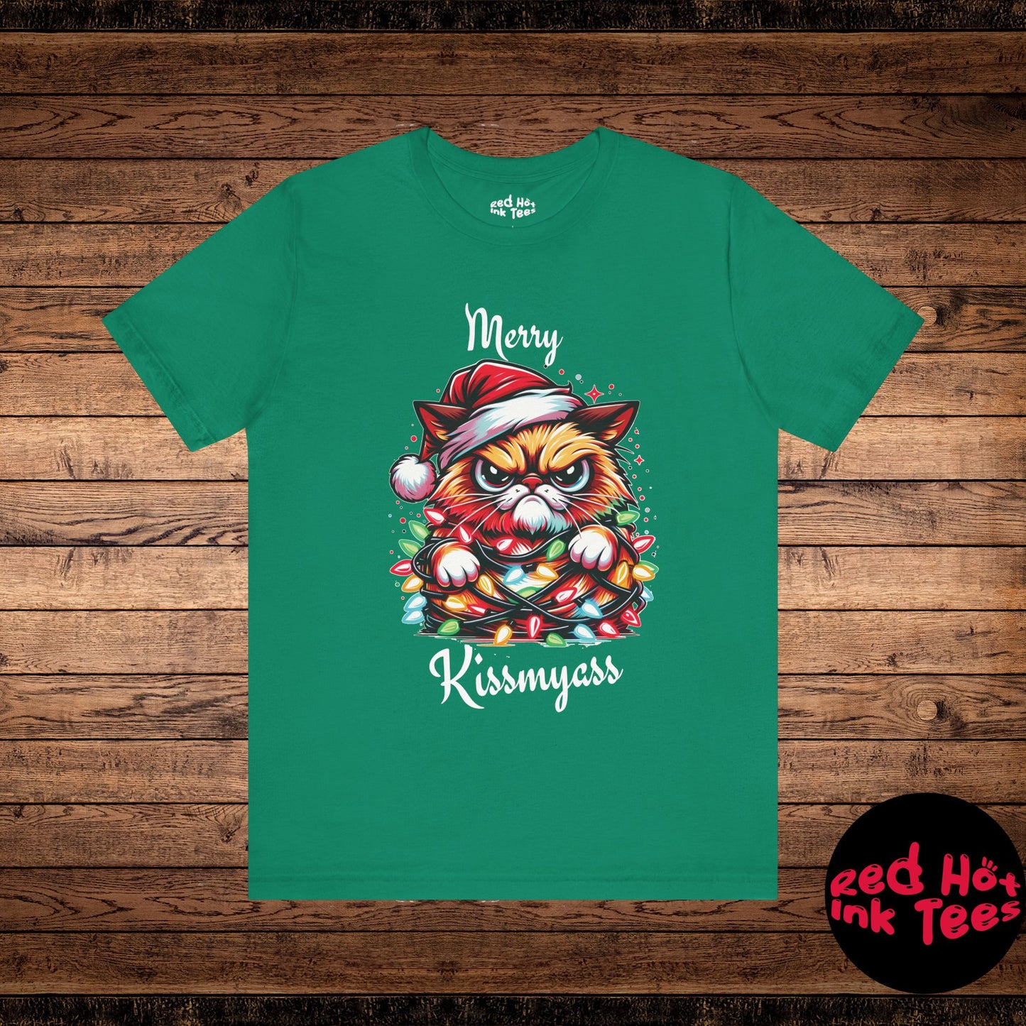 Merry Kissmyass Cat Tee