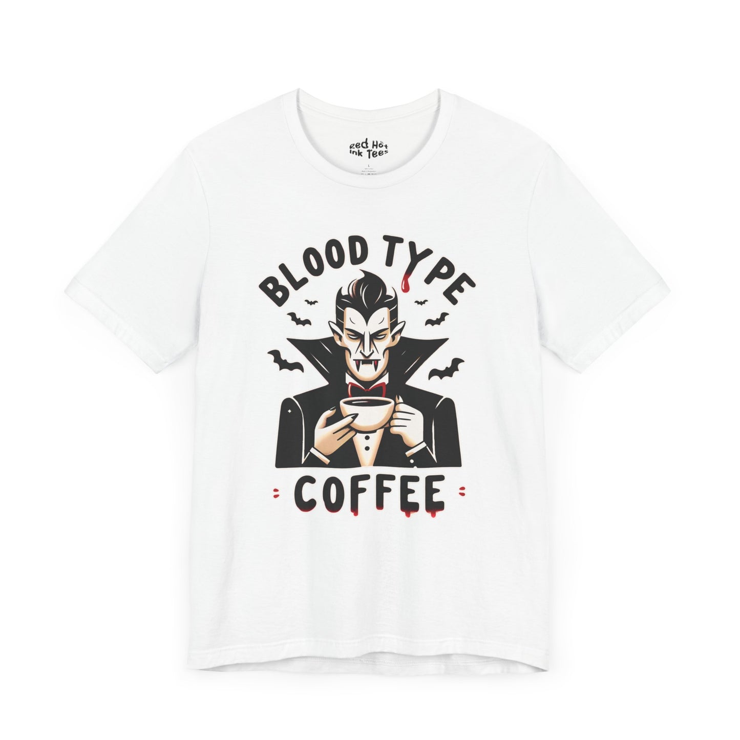 🧛‍♂️☕ "Blood Type: Coffee" Funny Vampire T-Shirt for Coffee Lovers 🩸