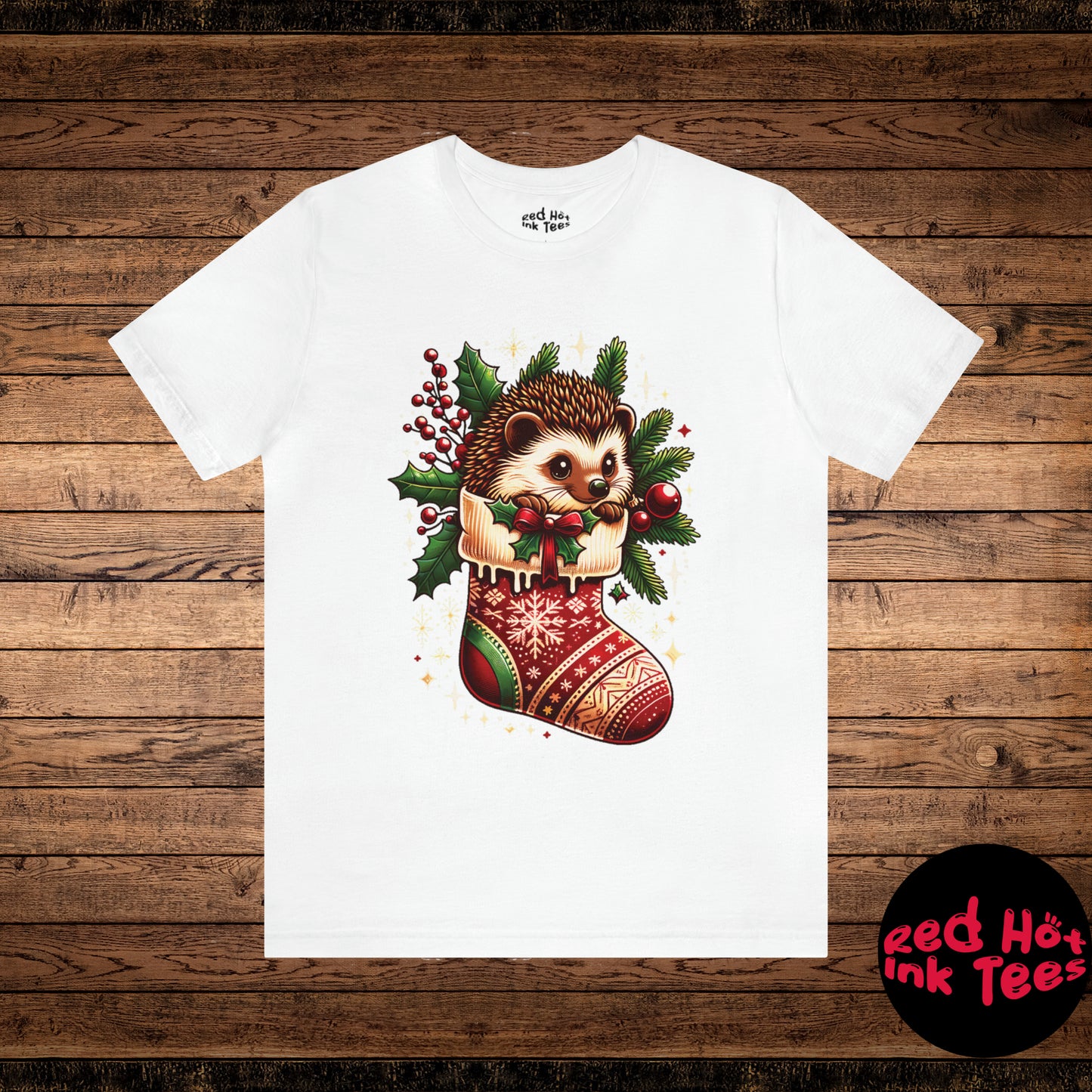 🦔 "Hedgehog Stocking Tee" 🎄