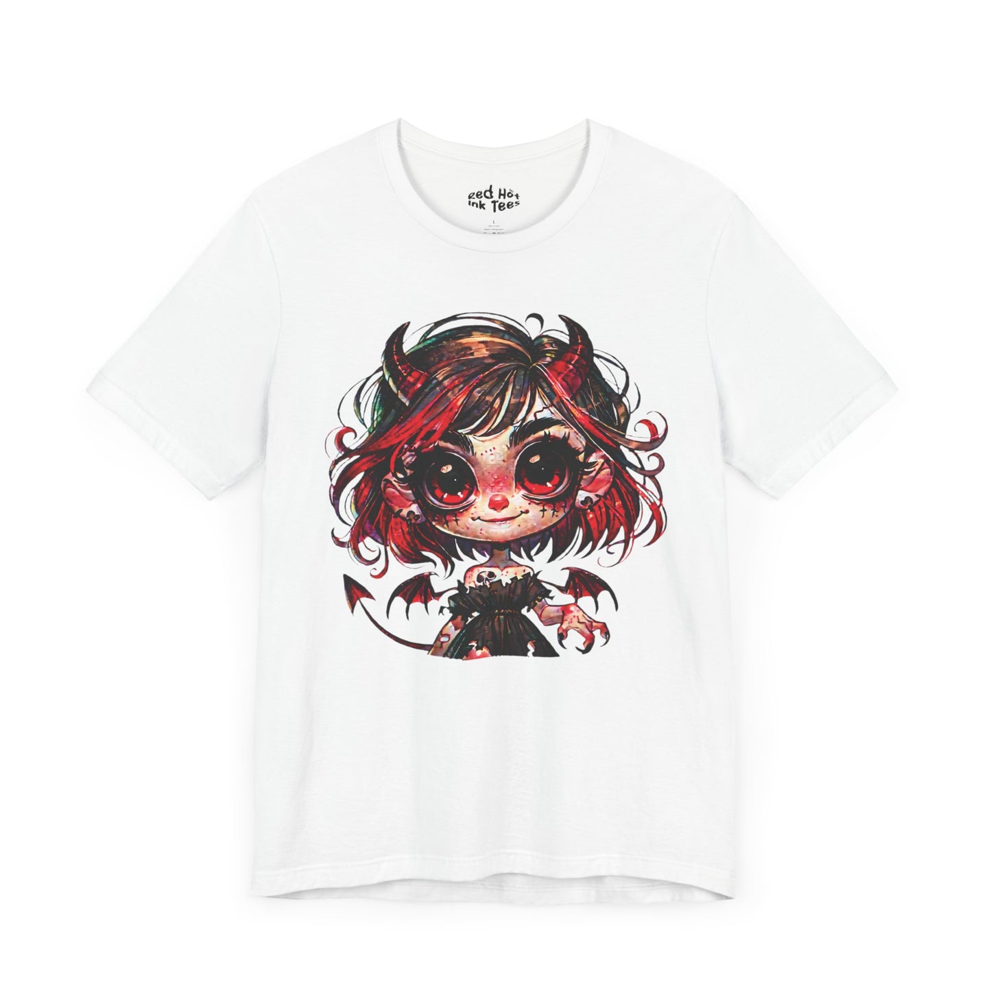 😈 Cute Demon Girl Dark Fantasy Halloween T-Shirt 🎃