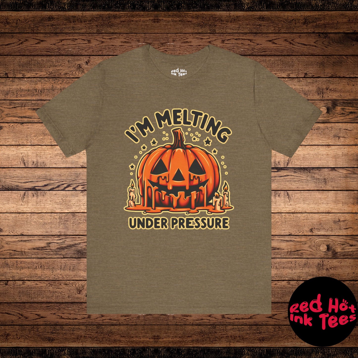 🎃🕯️ "I'm Melting Under Pressure" Funny Halloween Pumpkin T-Shirt 🕯️🎃