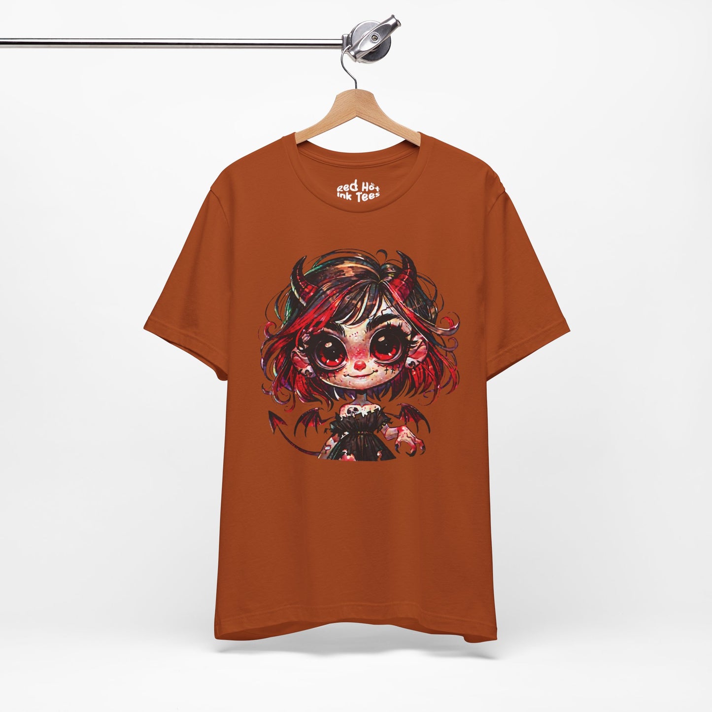 😈 Cute Demon Girl Dark Fantasy Halloween T-Shirt 🎃