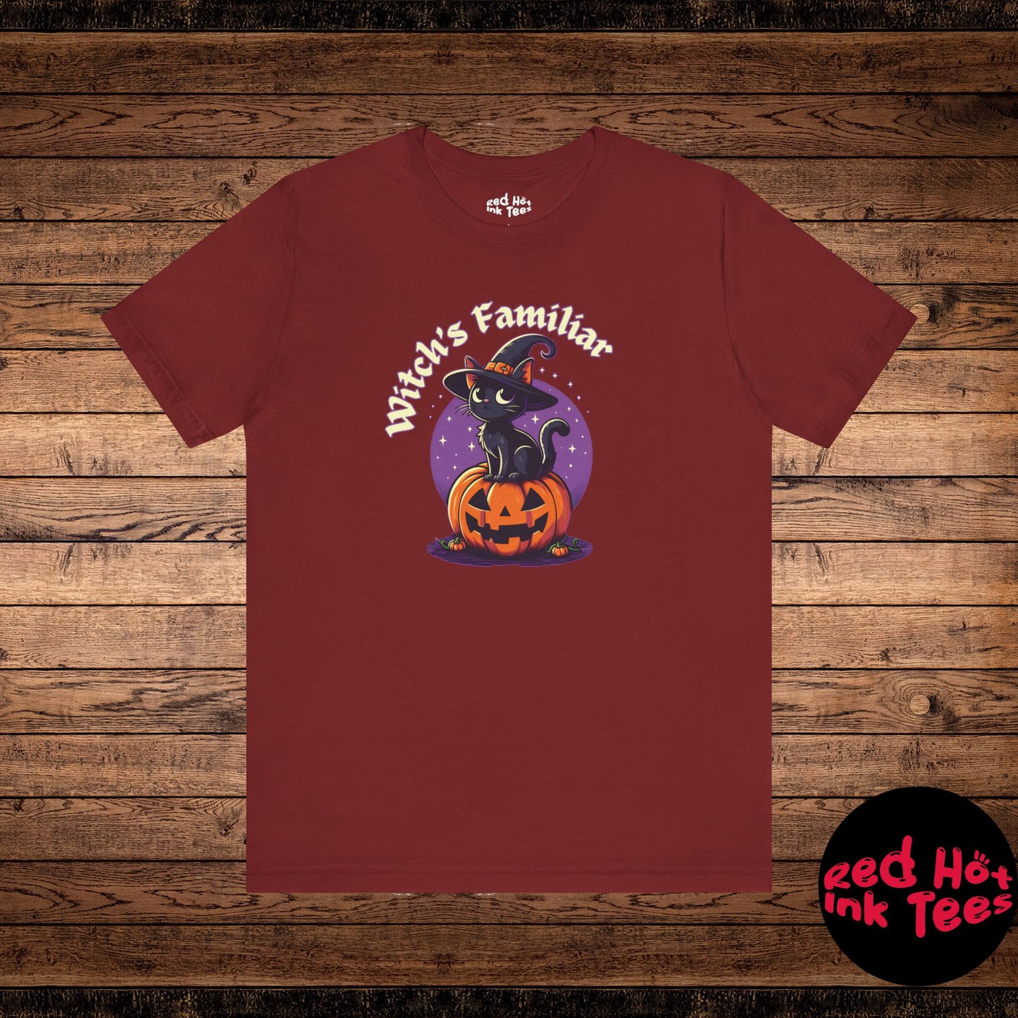 🐾🎃 "Witch's Familiar" Cute Black Cat and Pumpkin Halloween T-Shirt 🧙‍♀️🐱