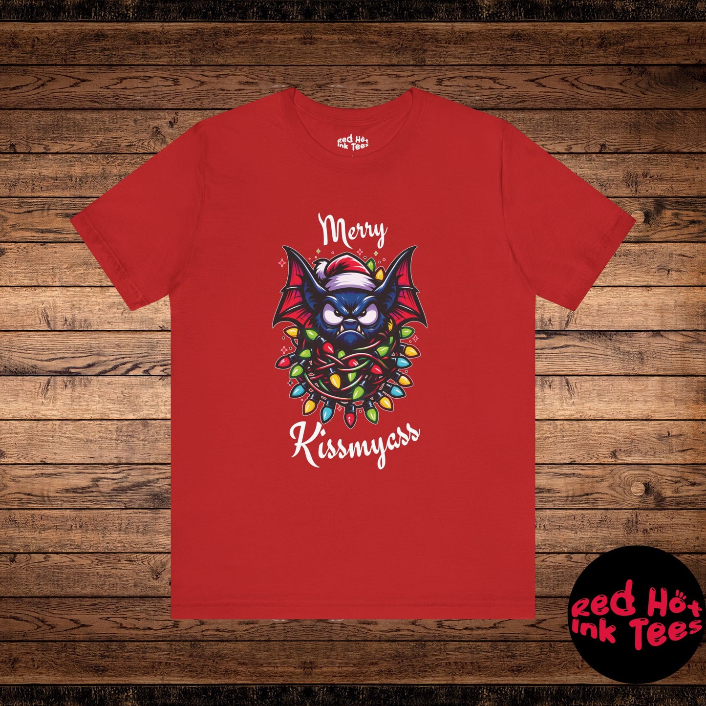 Merry Kissmyass Bat Tee