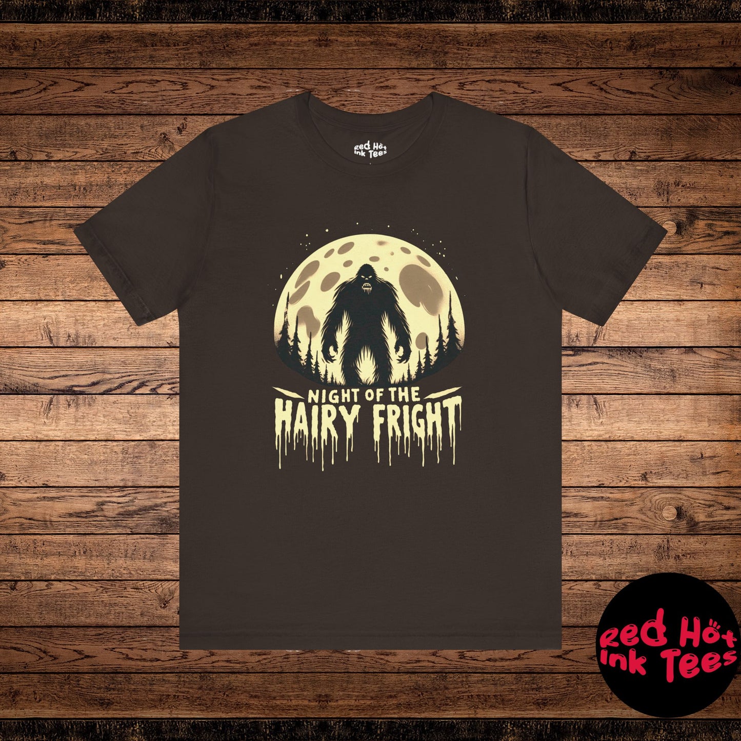 🦶🌕 "Night of the Hairy Fright" Bigfoot Halloween T-Shirt 🎃👻