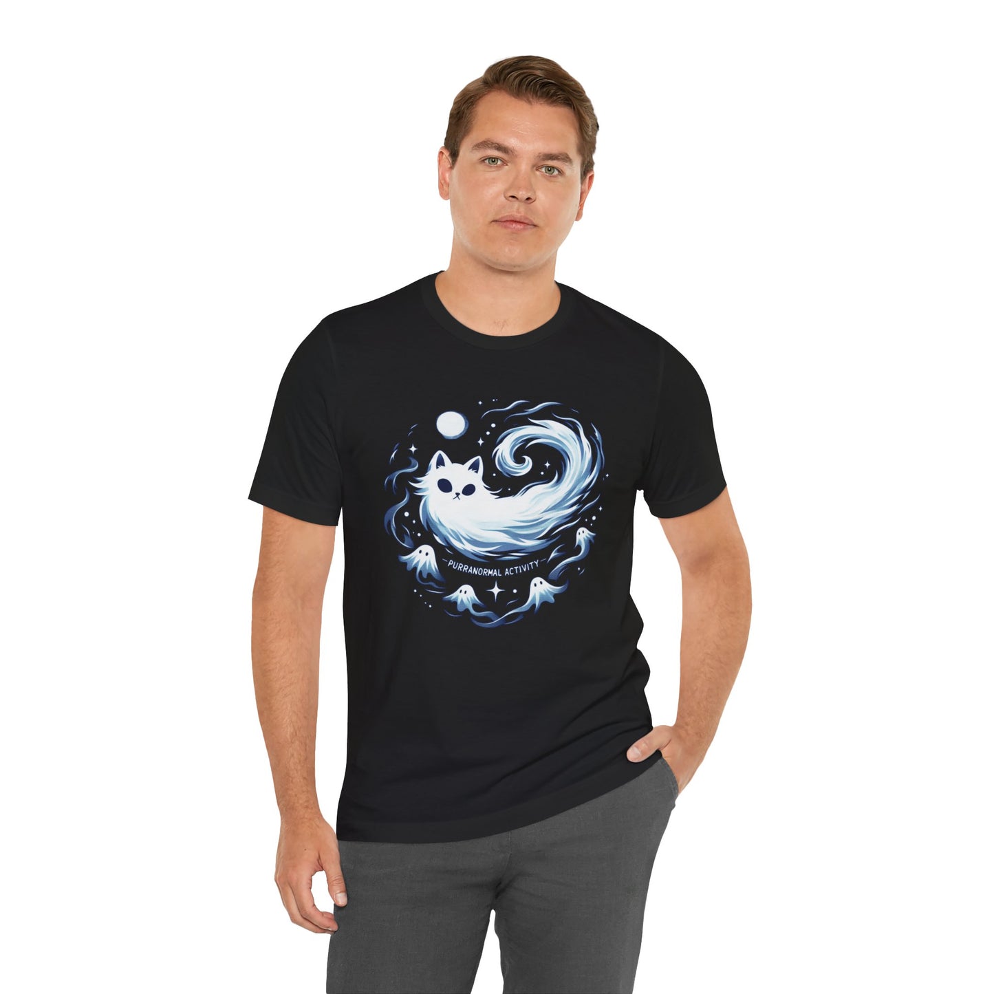 👻🐾 "Purranormal Activity" Spooky Ghost Cat Halloween T-Shirt 🎃🐱