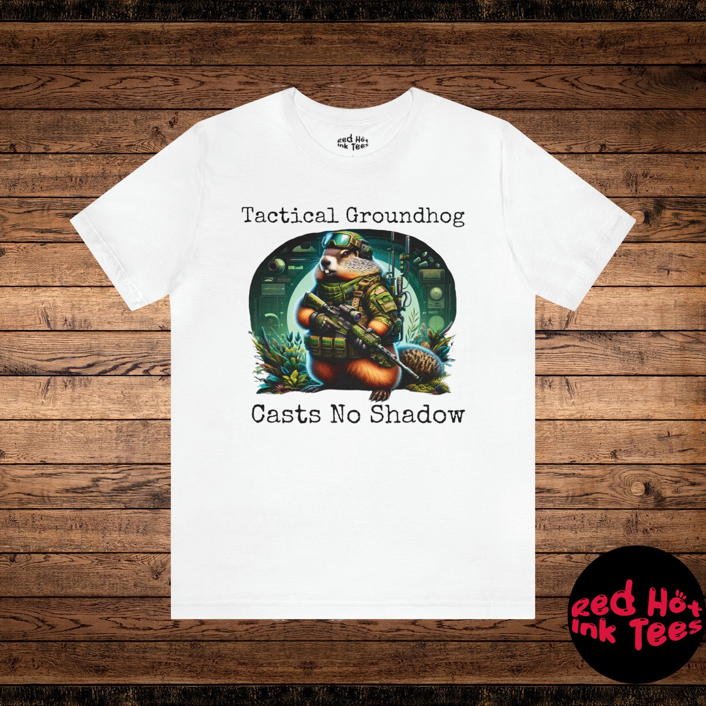 🌿🕶️ Tactical Groundhog Casts No Shadow Tee 🕶️🌿