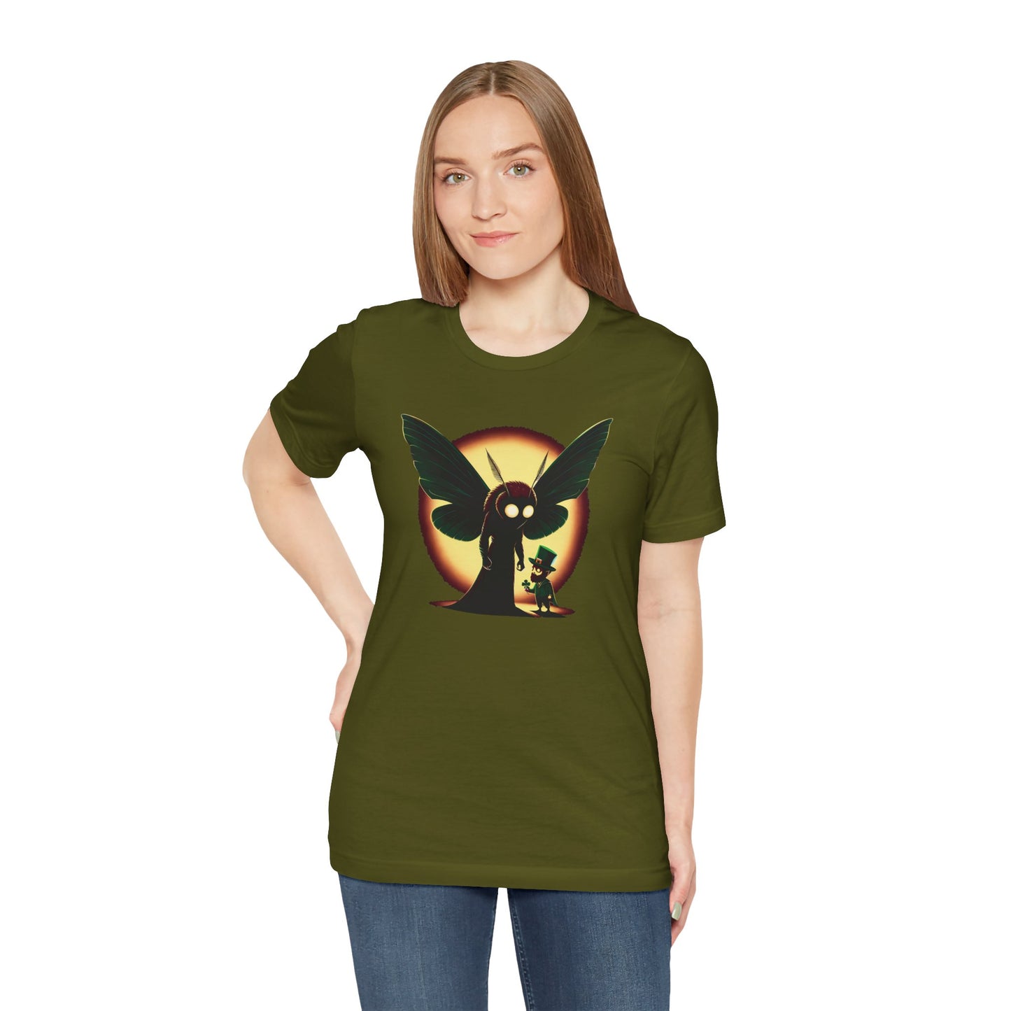 Mothman Meets a Leprechaun Tee