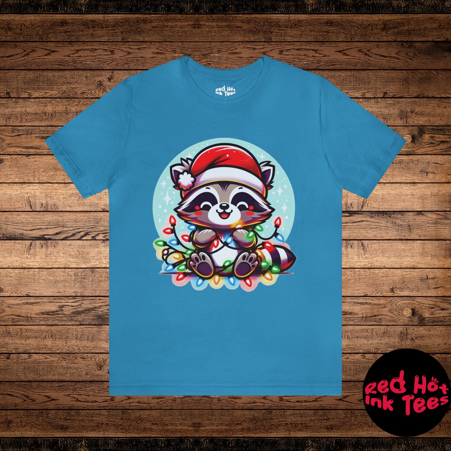 Raccoon Christmas Entanglement Tee