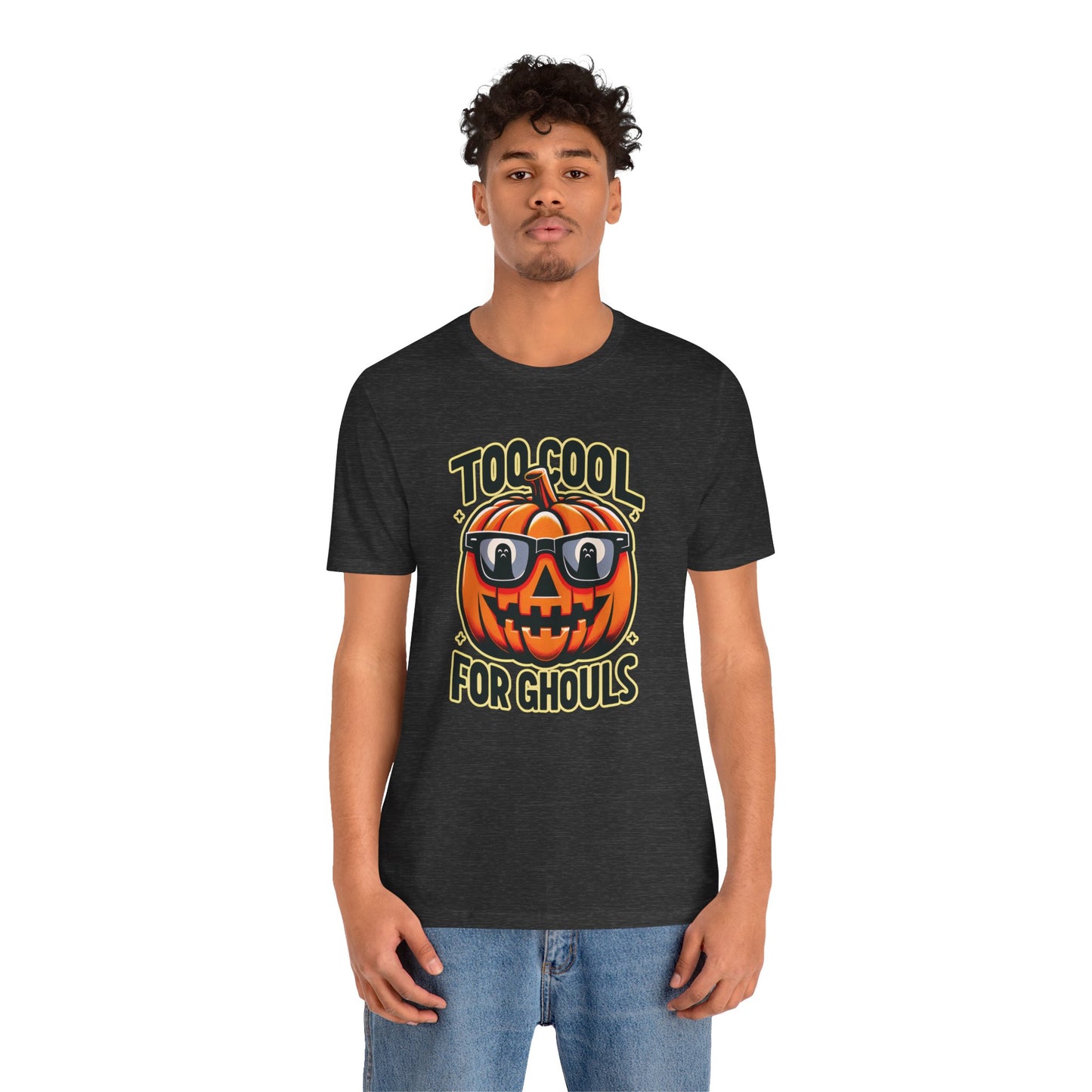 🎃🕶️ "Too Cool for Ghouls" Fun Halloween Pumpkin T-Shirt 👻🎃