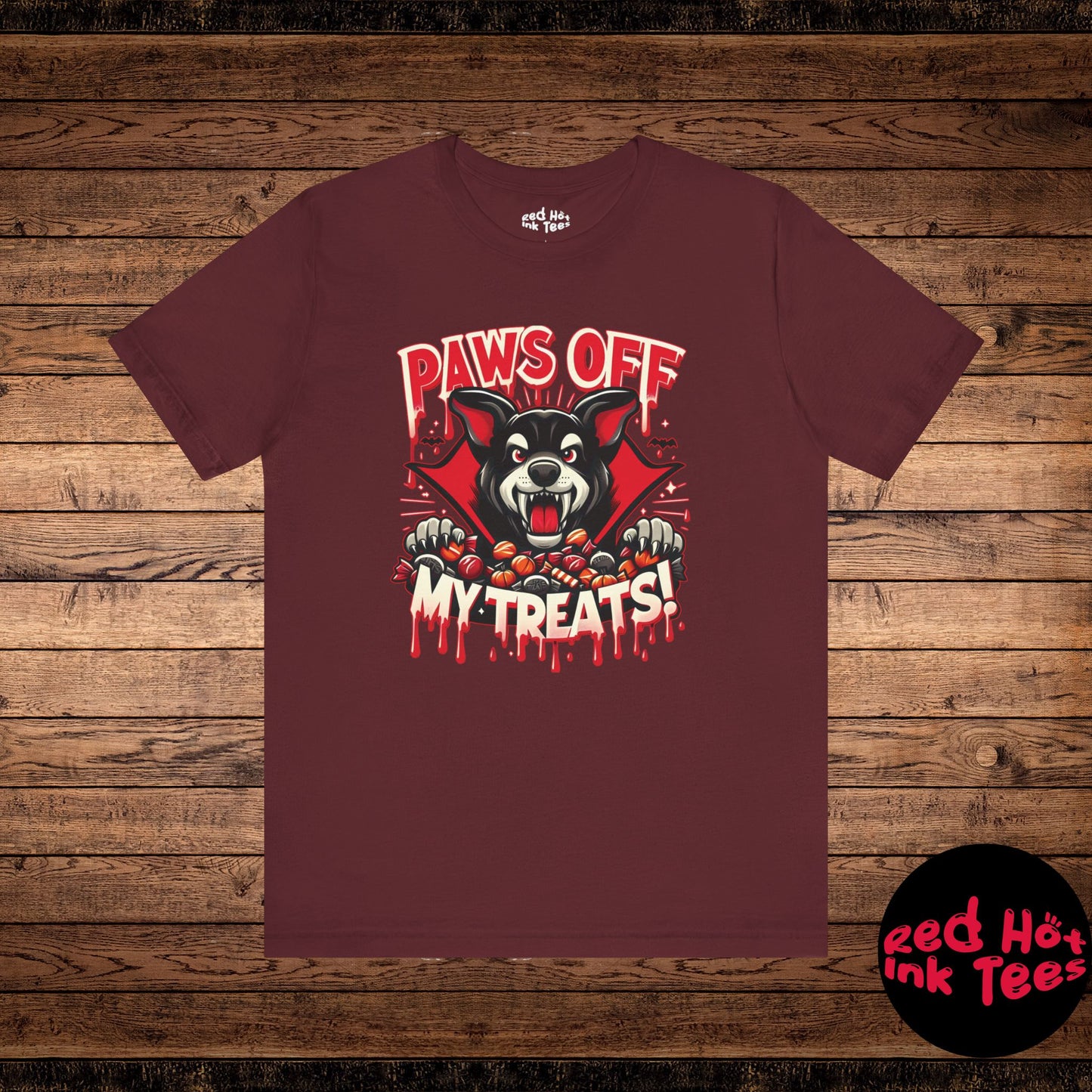 🐾🧛‍♂️ "Paws Off My Treats" Fierce Halloween Dog T-Shirt 🍬🎃