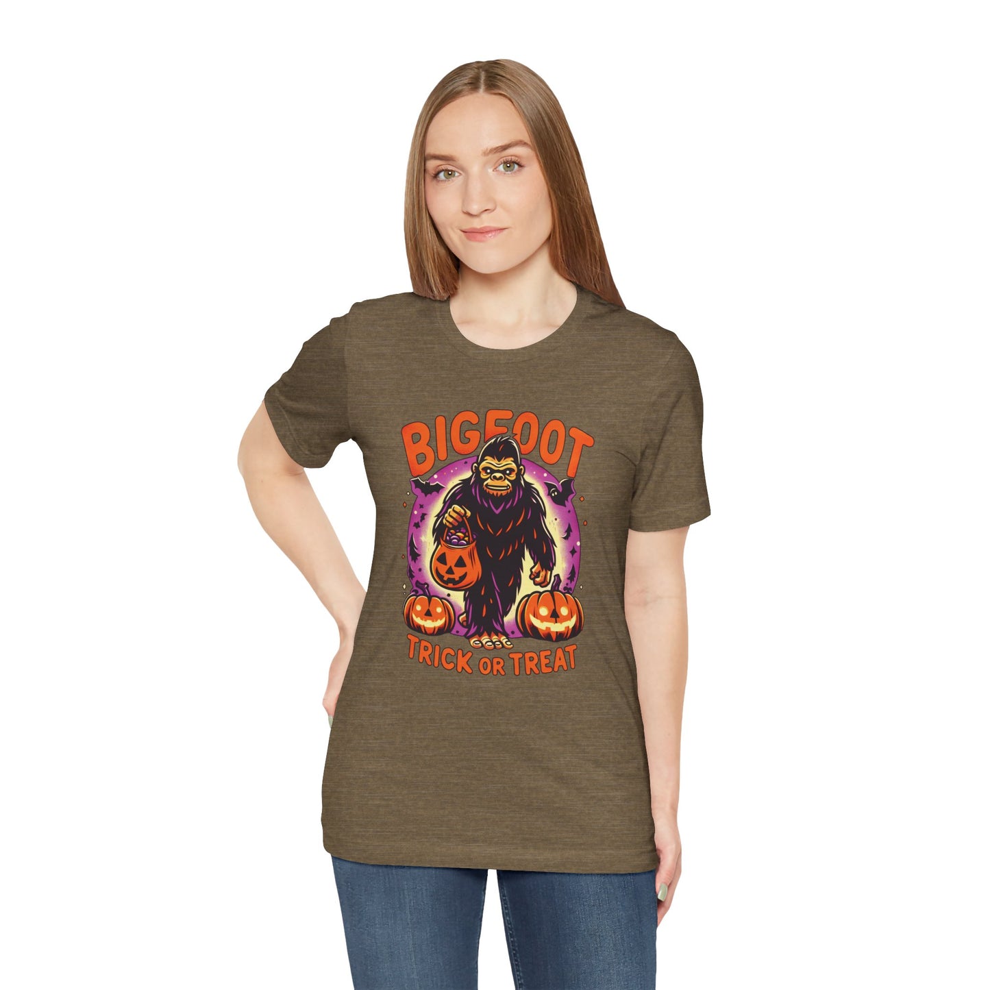 🦶🎃 "Bigfoot Trick or Treat" Fun Halloween T-Shirt 🍬🌙