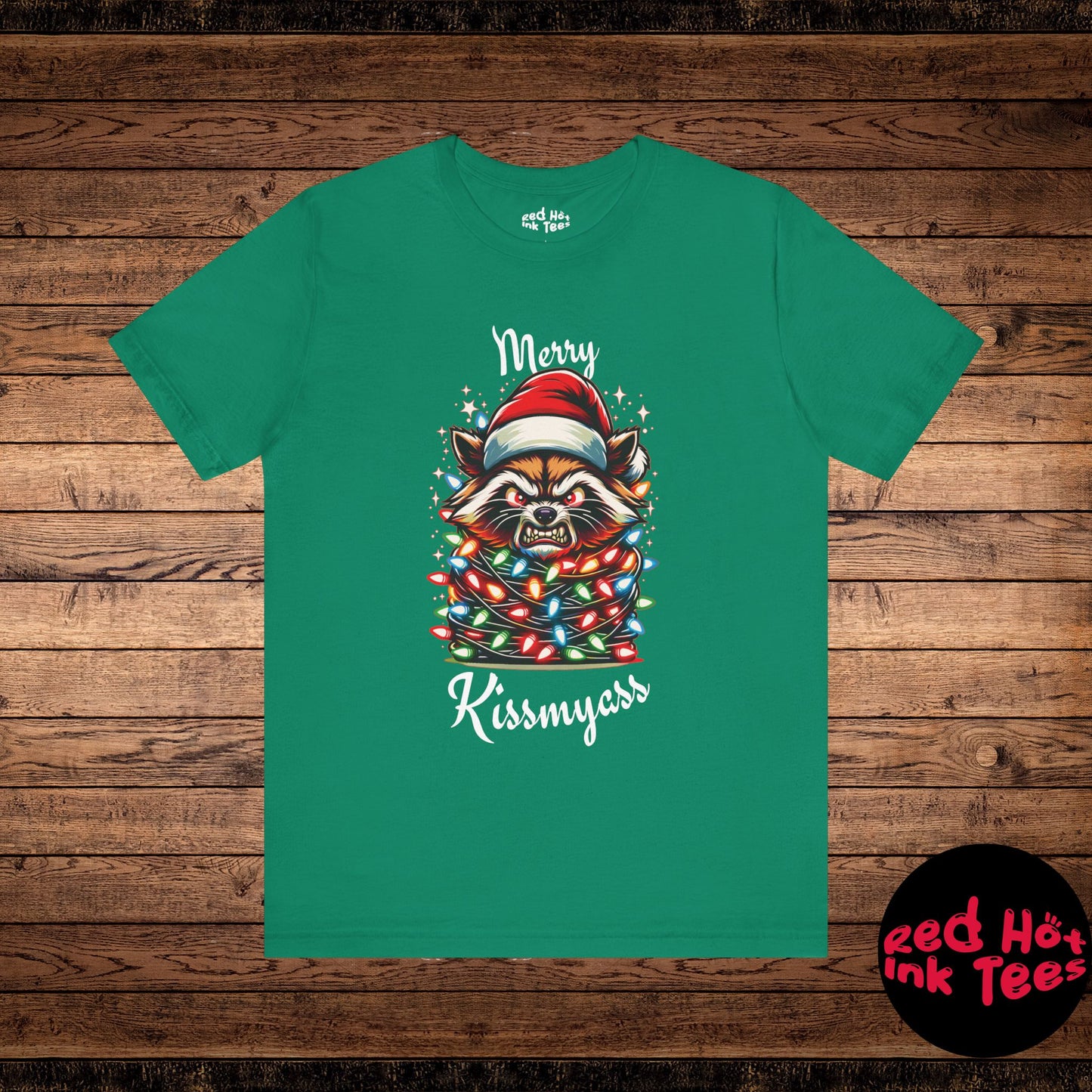 Merry Kissmyass Raccoon Tee