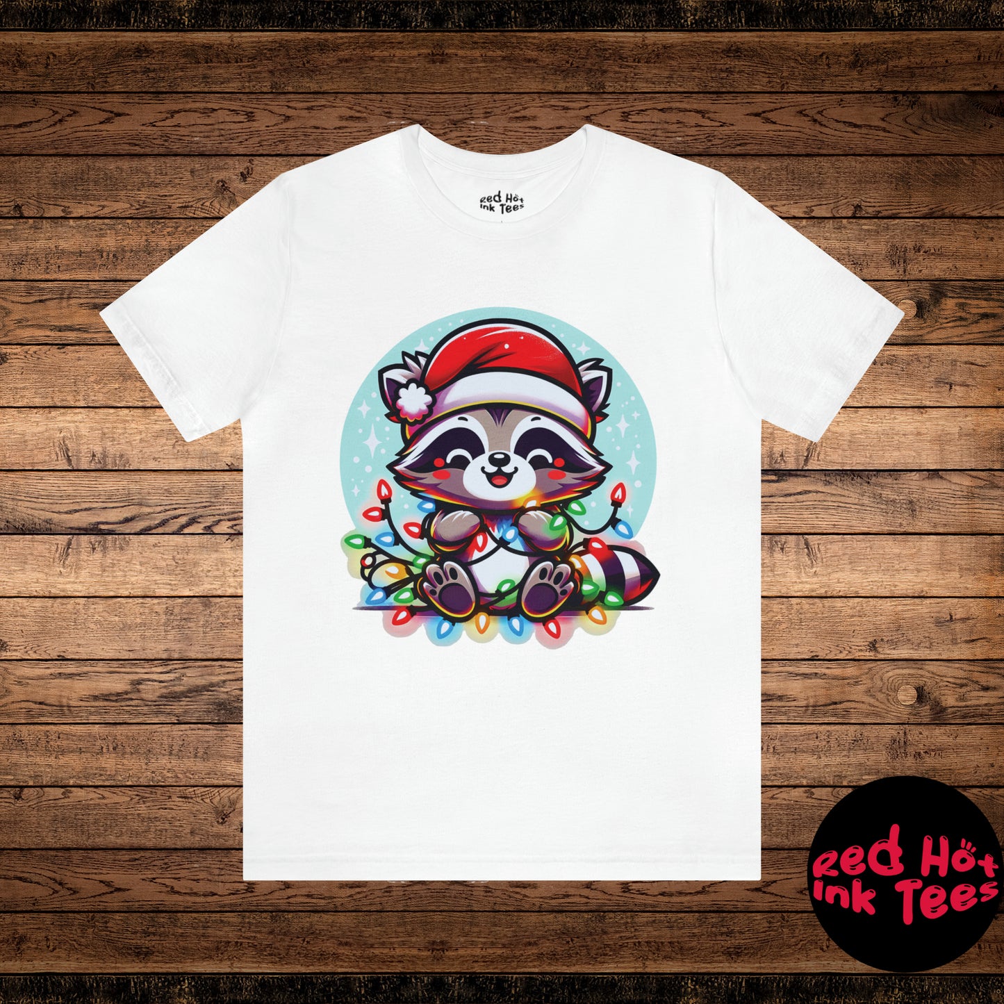 Raccoon Christmas Entanglement Tee