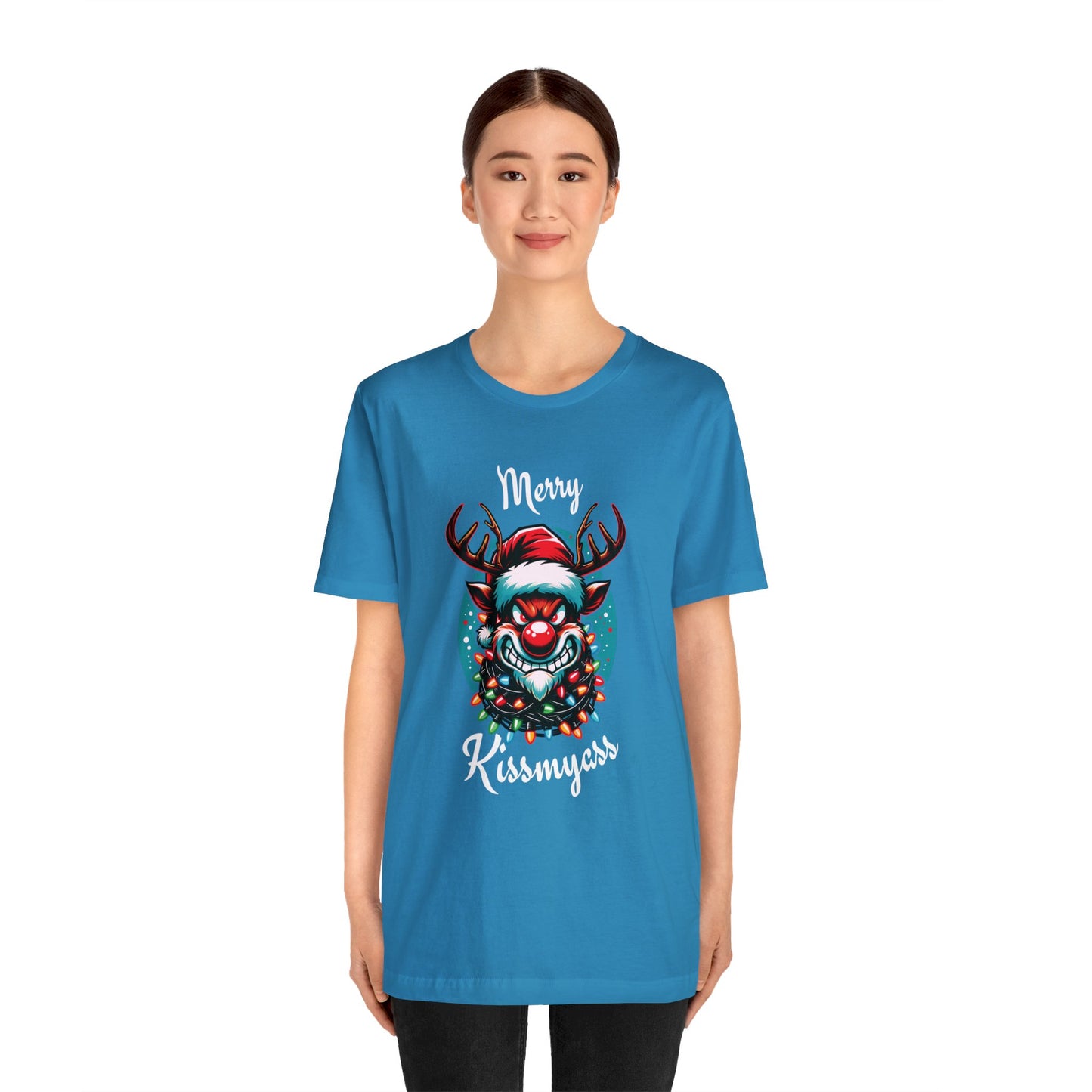 Merry Kissmyass Reindeer Tee