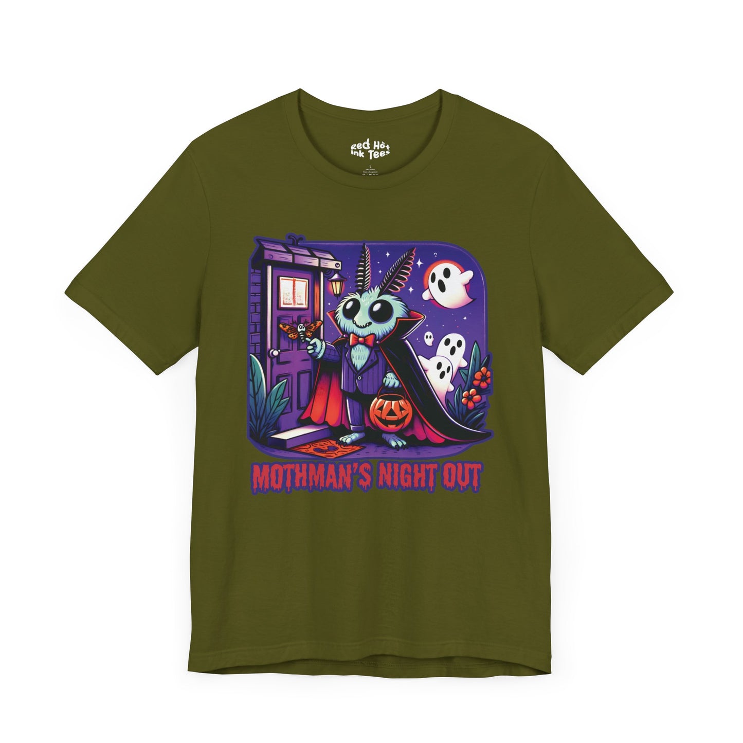 🦋🎃 "Mothman's Night Out" Cute Halloween T-Shirt 👻🦇