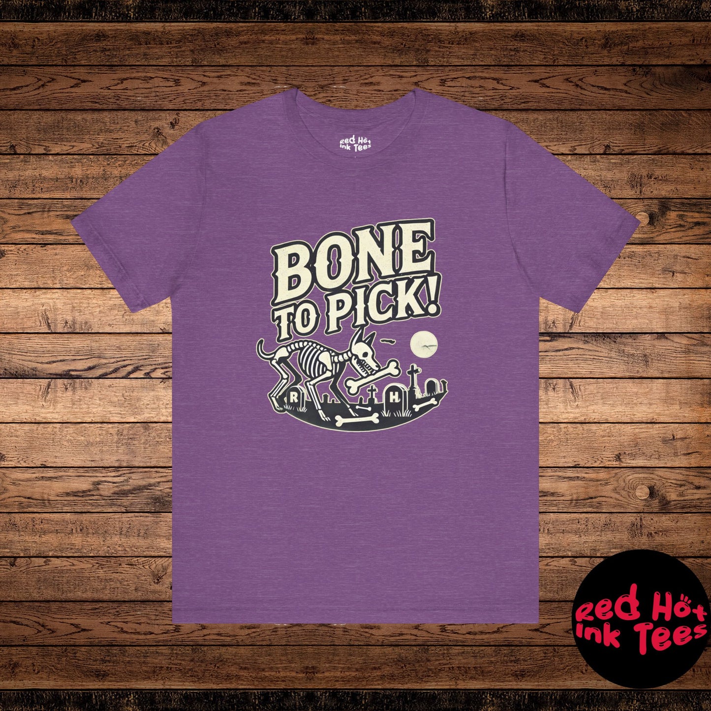 💀🐾 "Bone to Pick" Spooky Skeleton Dog Halloween T-Shirt 🎃🐶