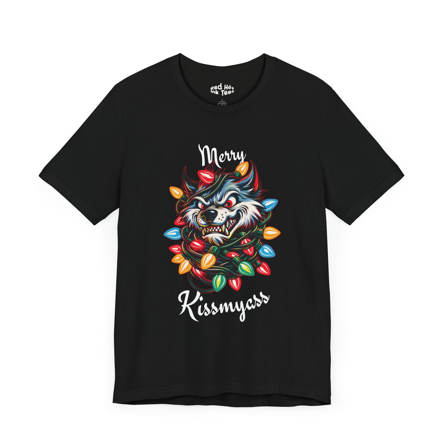 Merry Kissmyass Wolf Tee