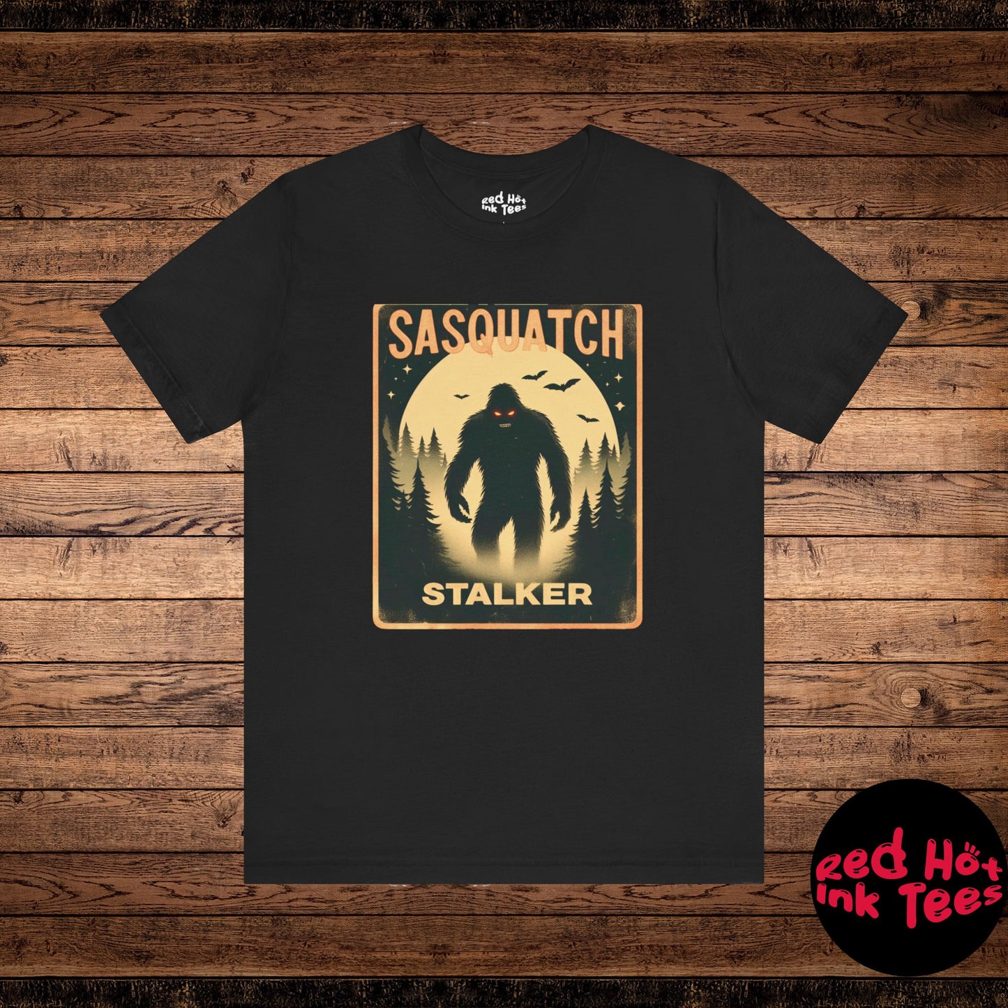 🦶🌕 "Sasquatch Stalker" Vintage Halloween Forest T-Shirt 🌲✨