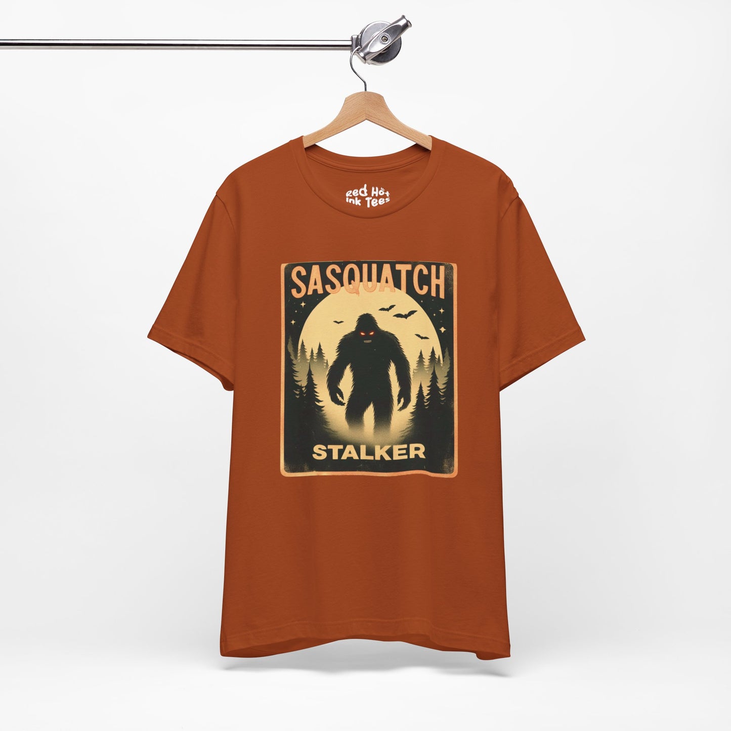 🦶🌕 "Sasquatch Stalker" Vintage Halloween Forest T-Shirt 🌲✨