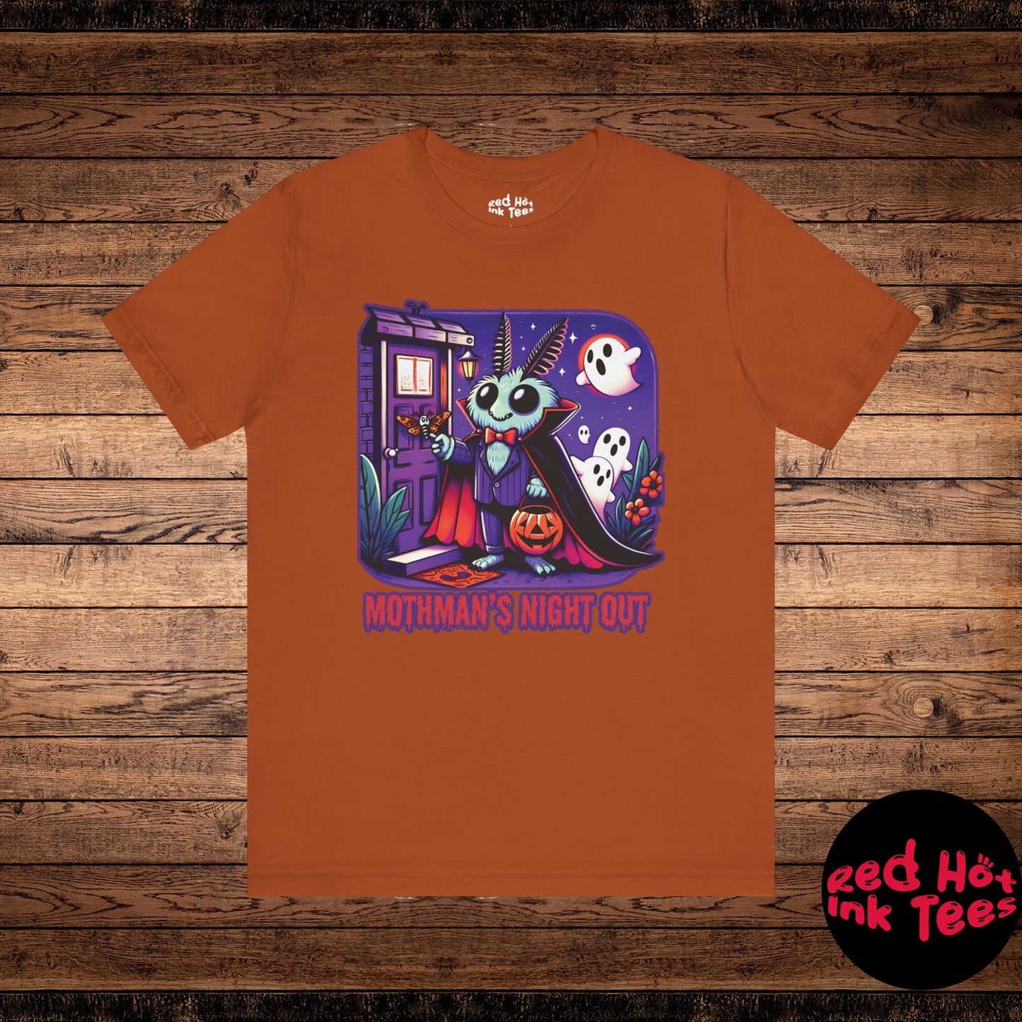 🦋🎃 "Mothman's Night Out" Cute Halloween T-Shirt 👻🦇