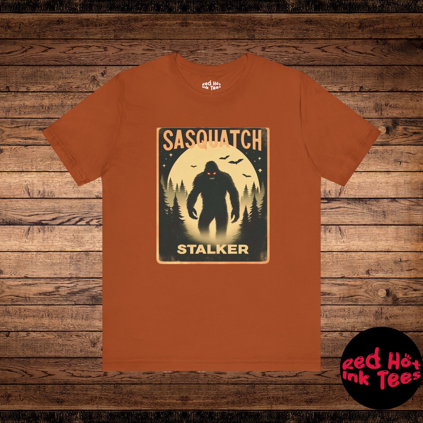 🦶🌕 "Sasquatch Stalker" Vintage Halloween Forest T-Shirt 🌲✨